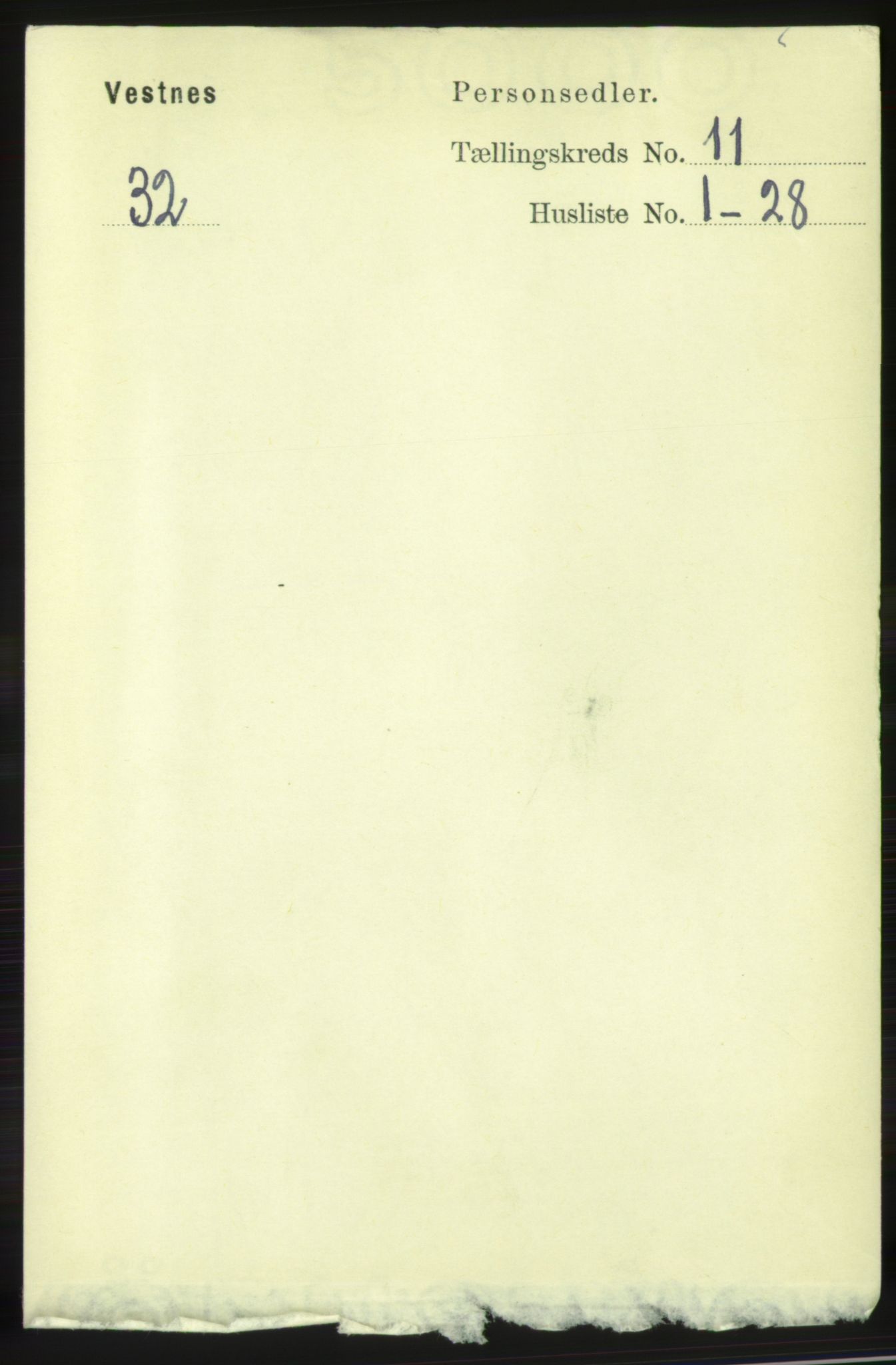 RA, 1891 census for 1535 Vestnes, 1891, p. 3933