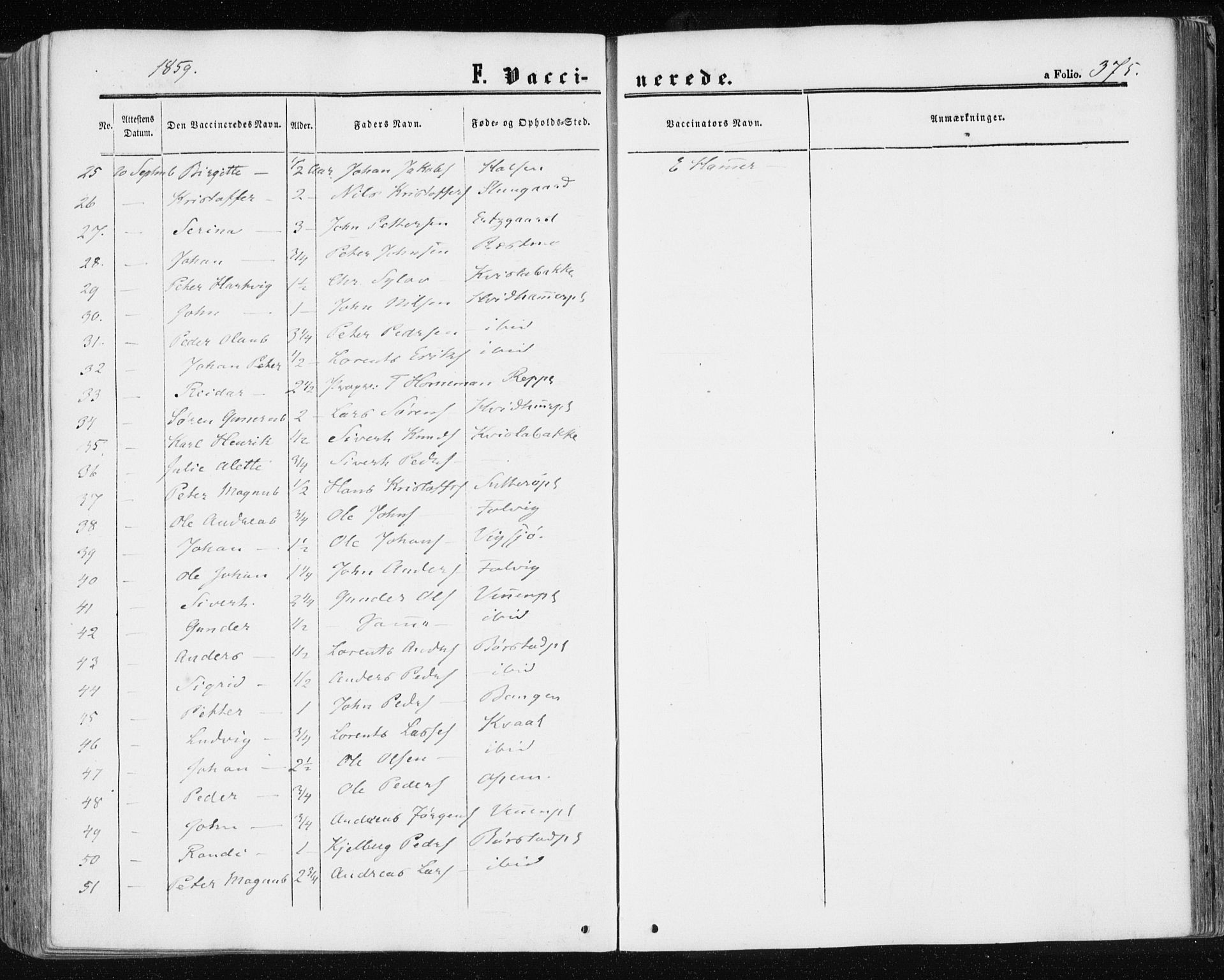 Ministerialprotokoller, klokkerbøker og fødselsregistre - Nord-Trøndelag, AV/SAT-A-1458/709/L0075: Parish register (official) no. 709A15, 1859-1870, p. 375