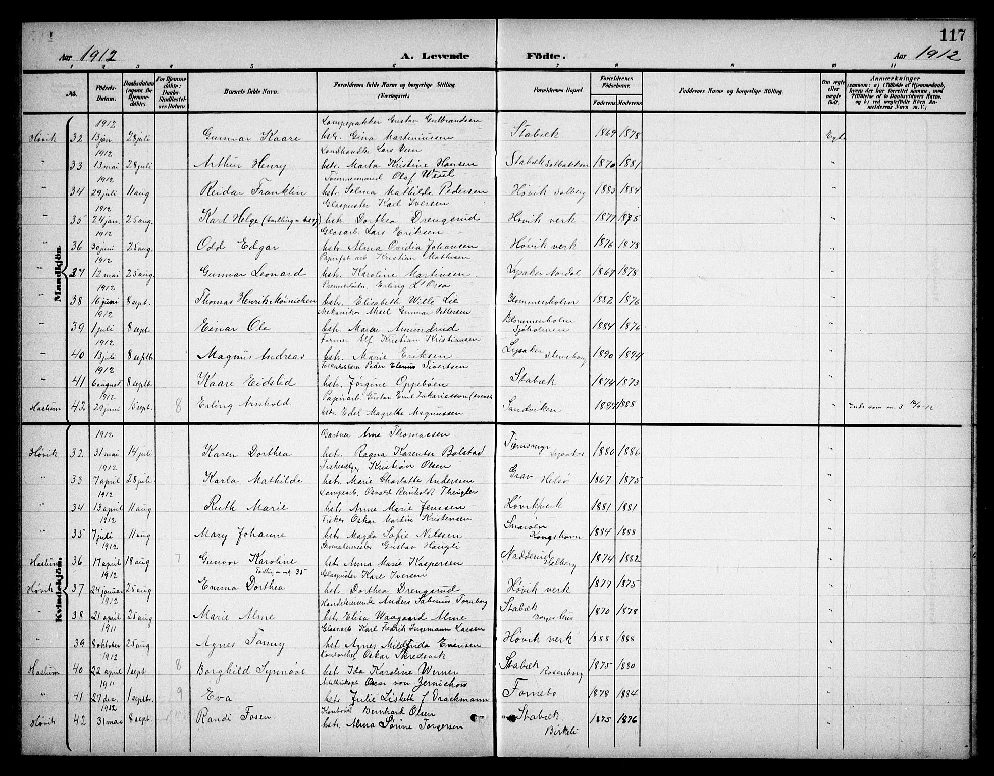 Østre Bærum prestekontor Kirkebøker, AV/SAO-A-10887/G/Ga/L0001: Parish register (copy) no. 1, 1898-1913, p. 117