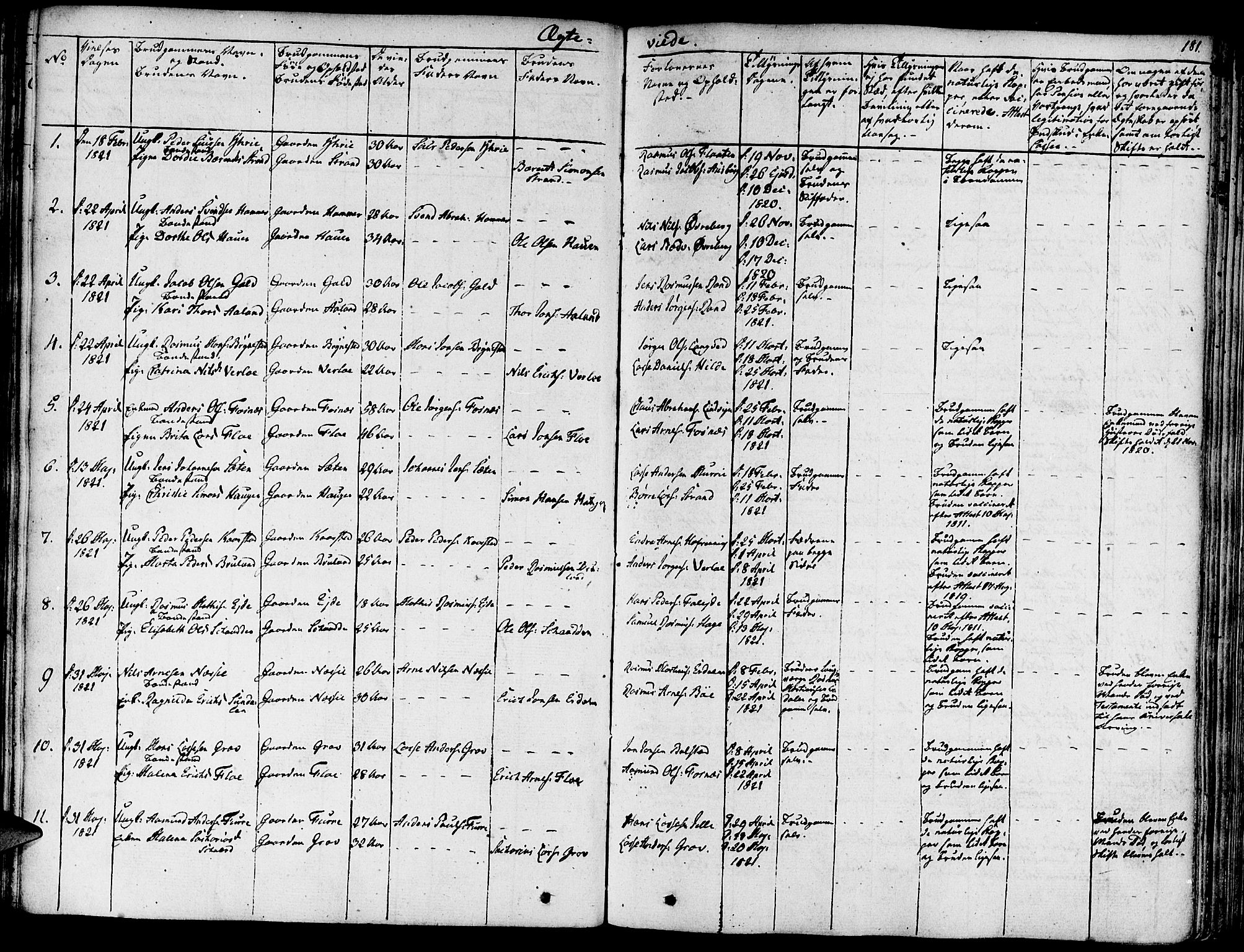 Innvik sokneprestembete, SAB/A-80501: Parish register (official) no. A 3, 1820-1832, p. 181