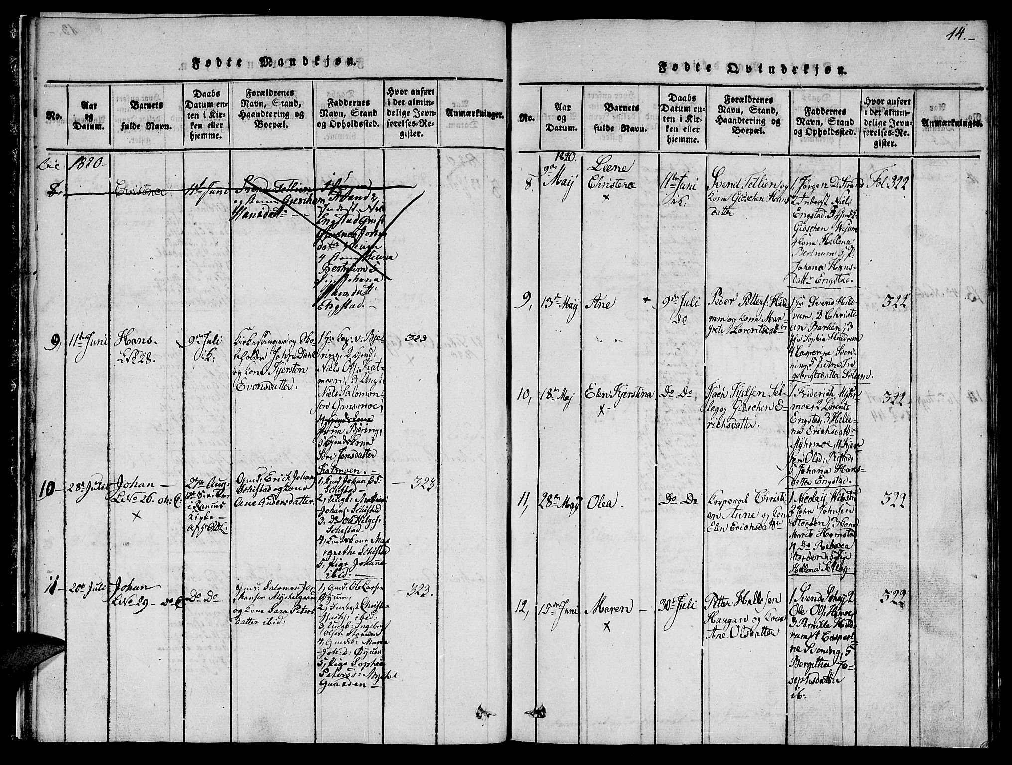 Ministerialprotokoller, klokkerbøker og fødselsregistre - Nord-Trøndelag, SAT/A-1458/764/L0559: Parish register (copy) no. 764C01, 1816-1824, p. 14
