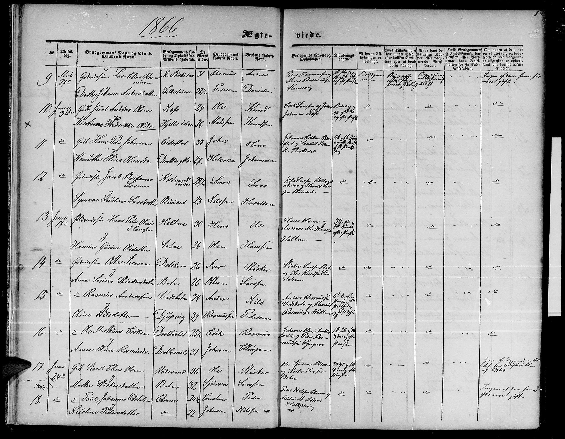 Ministerialprotokoller, klokkerbøker og fødselsregistre - Møre og Romsdal, AV/SAT-A-1454/511/L0157: Parish register (copy) no. 511C03, 1864-1884, p. 8