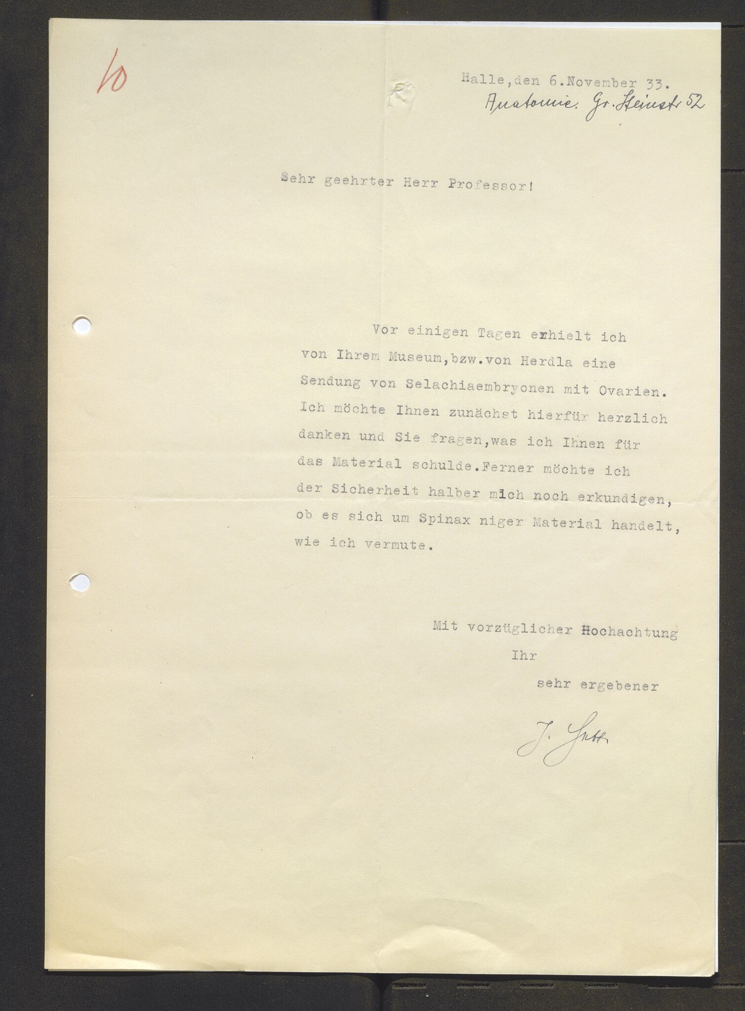 Bergens Museum, AV/SAB-A-17301/13/D/L0002: Korrespondanse , 1928-1940, p. 591