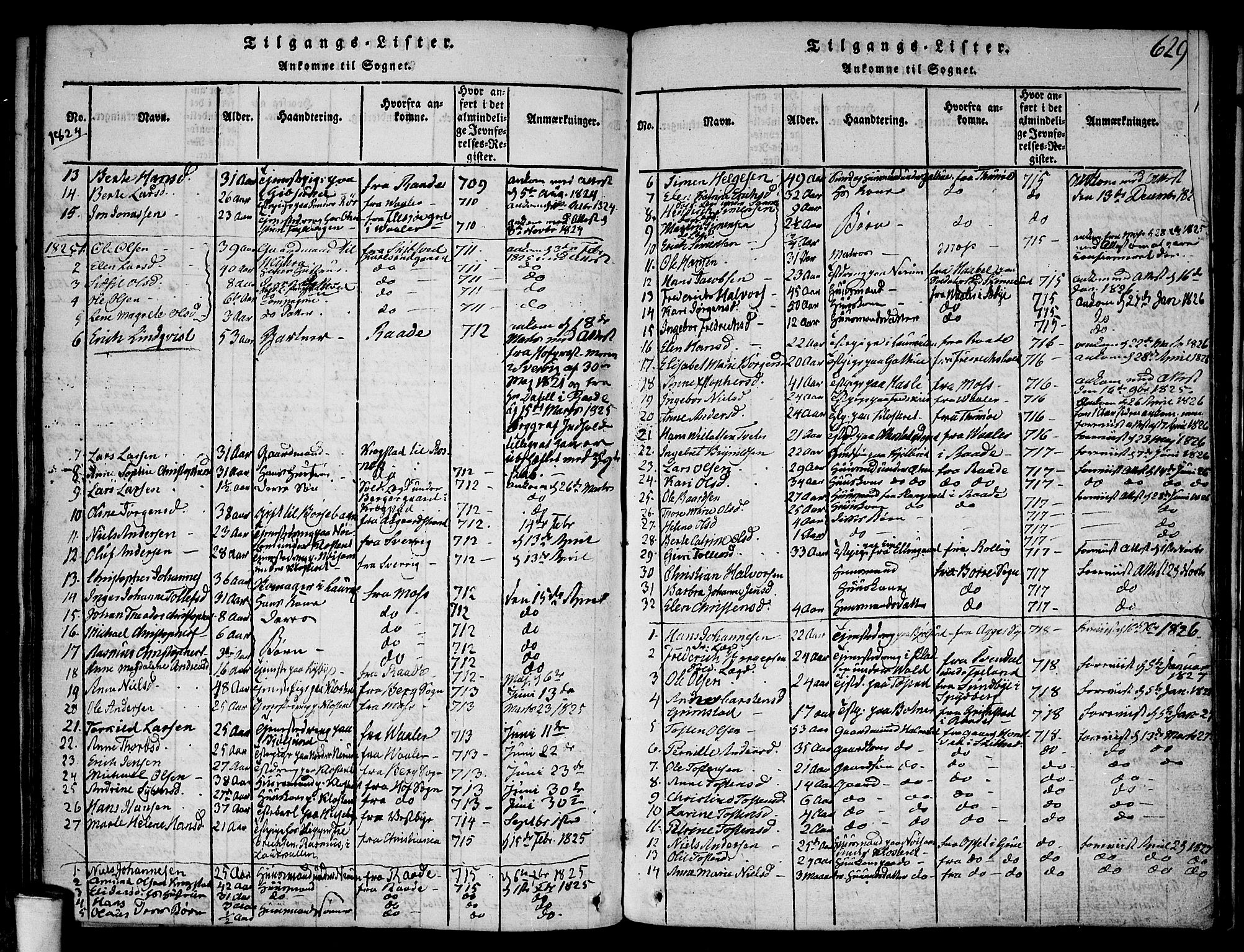 Rygge prestekontor Kirkebøker, SAO/A-10084b/F/Fa/L0003: Parish register (official) no. 3, 1814-1836, p. 628-629