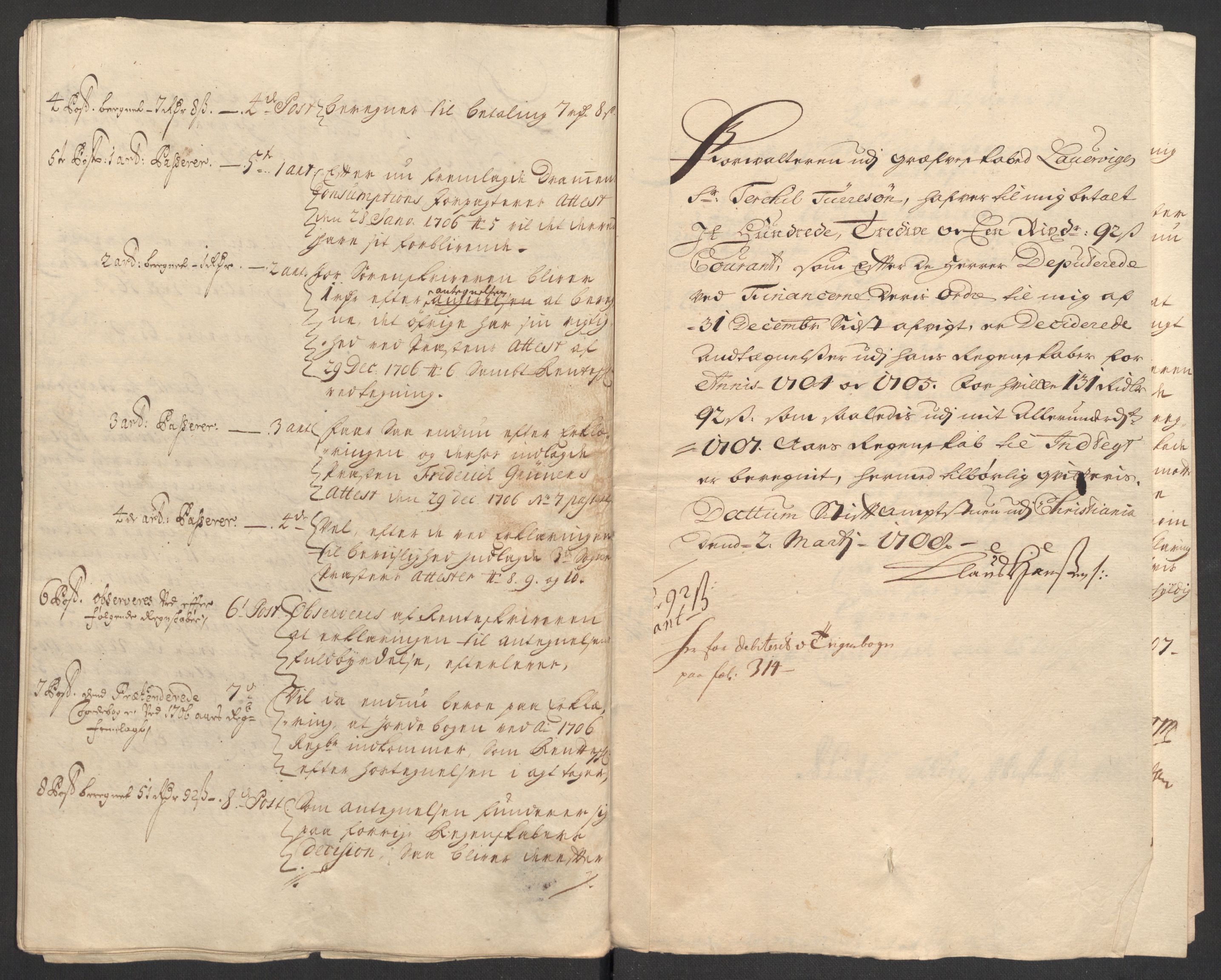 Rentekammeret inntil 1814, Reviderte regnskaper, Fogderegnskap, AV/RA-EA-4092/R33/L1978: Fogderegnskap Larvik grevskap, 1704-1705, p. 435