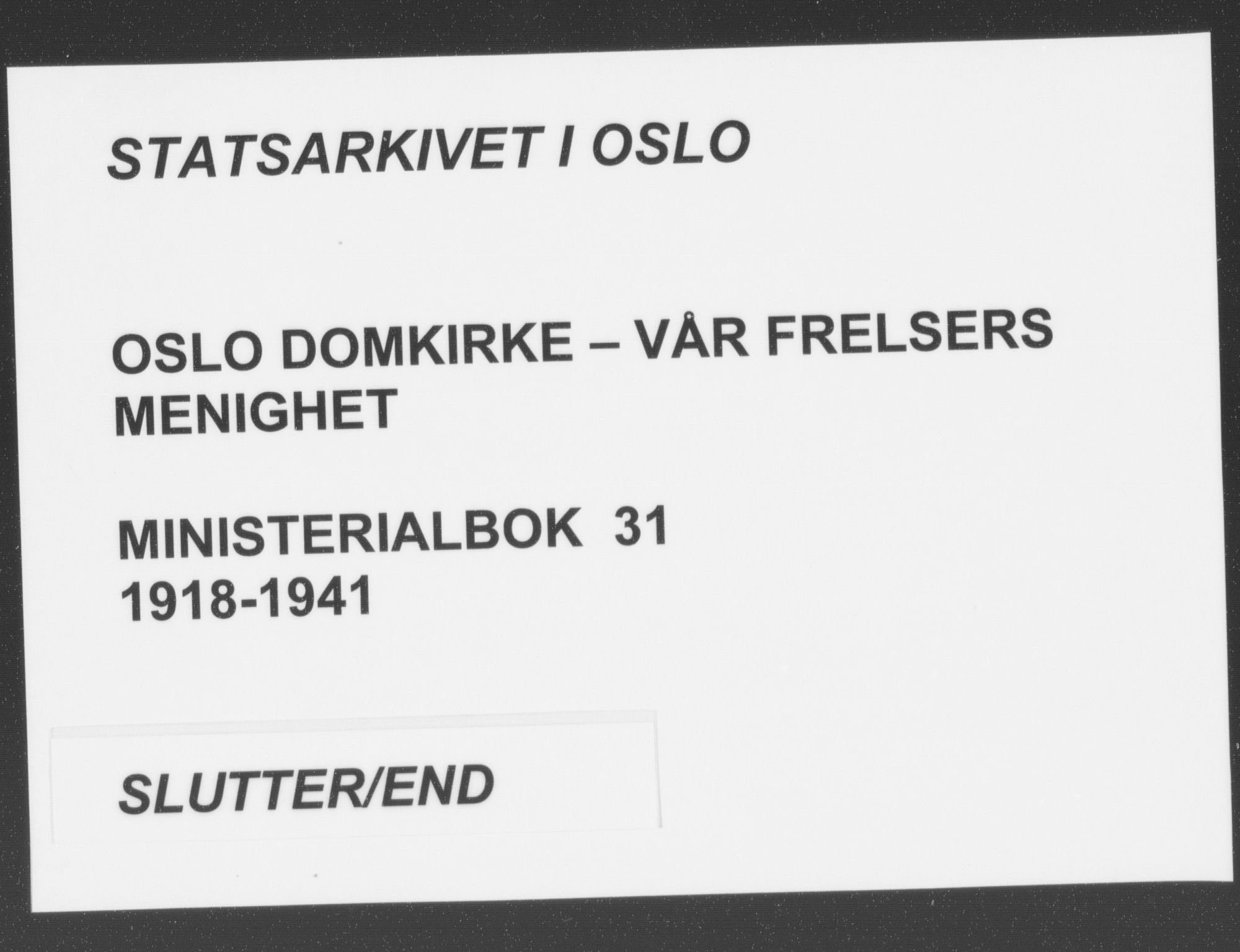 Oslo domkirke Kirkebøker, SAO/A-10752/F/Fa/L0031: Parish register (official) no. 31, 1918-1941