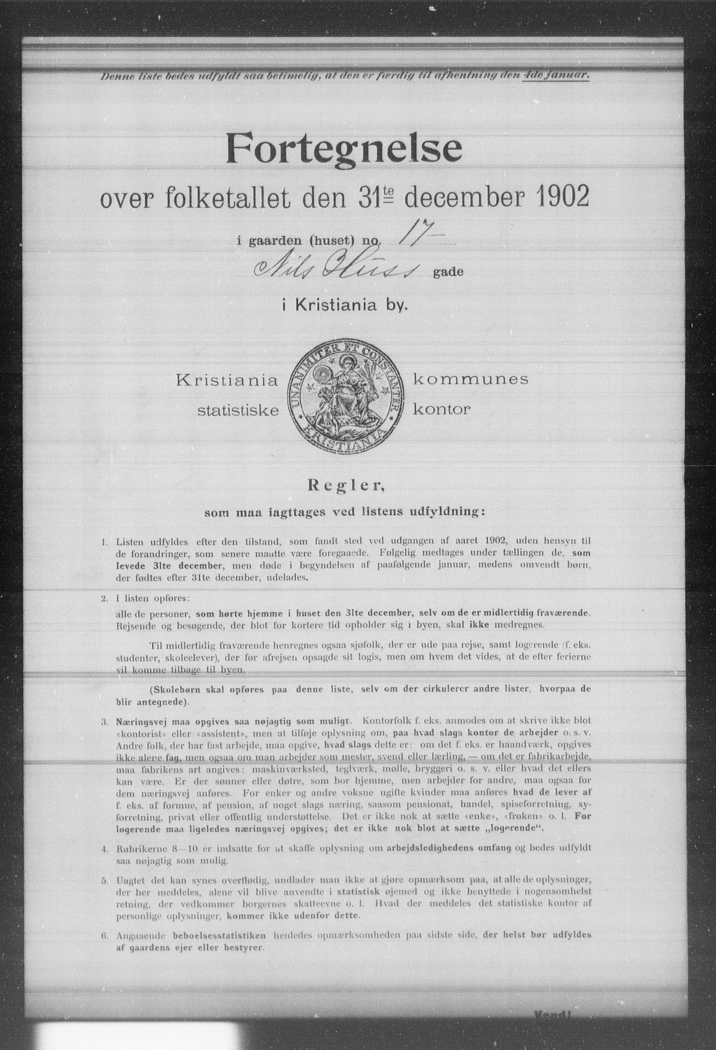 OBA, Municipal Census 1902 for Kristiania, 1902, p. 13315