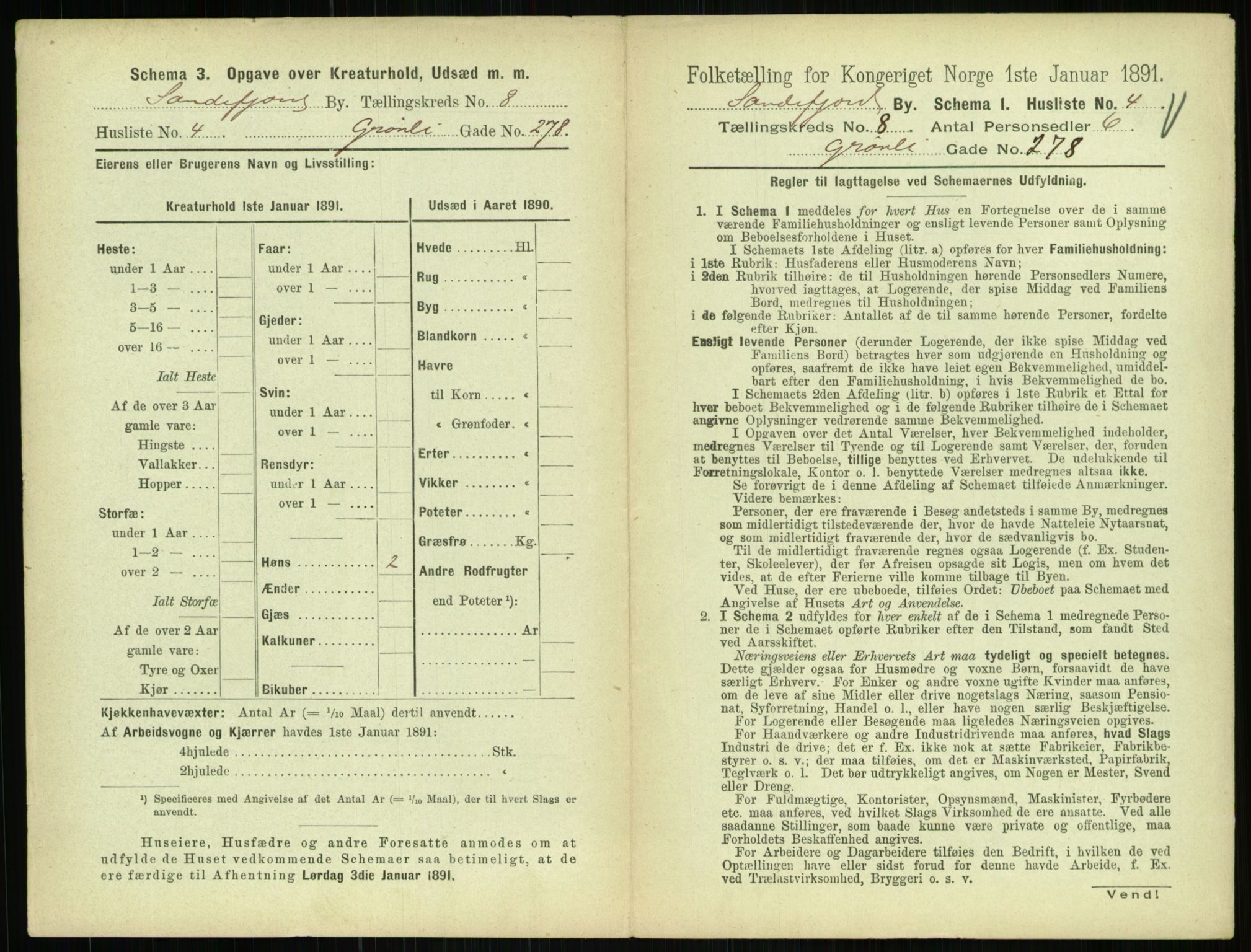 RA, 1891 census for 0706 Sandefjord, 1891, p. 839