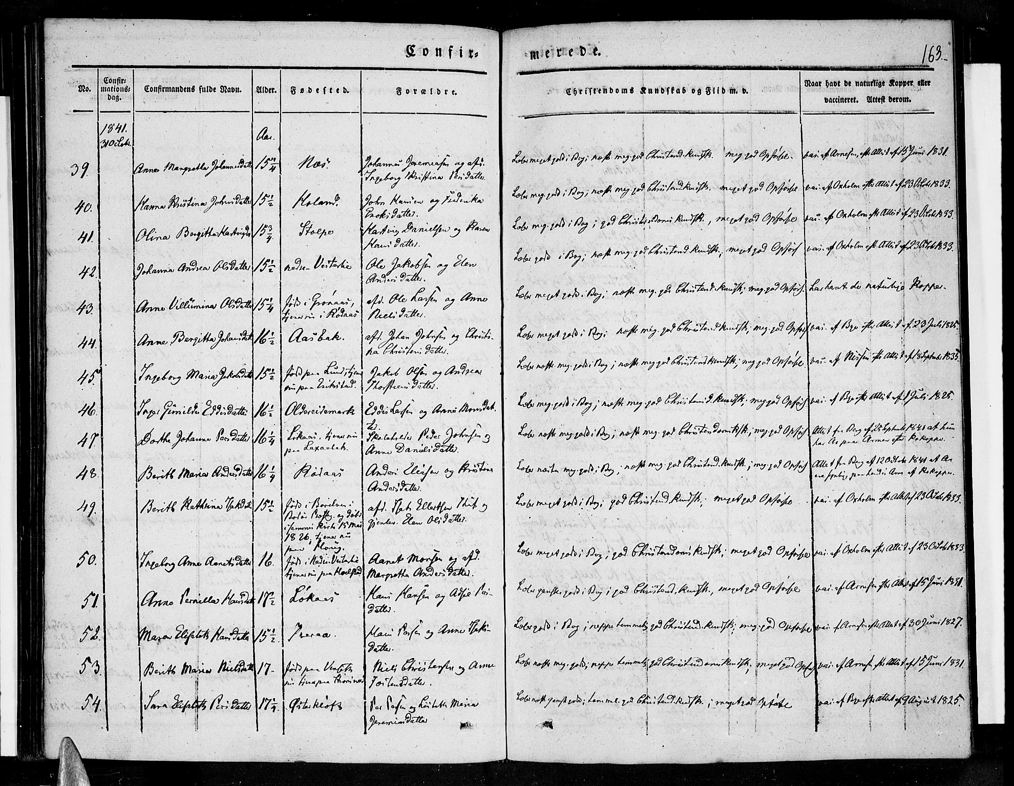 Ministerialprotokoller, klokkerbøker og fødselsregistre - Nordland, AV/SAT-A-1459/852/L0737: Parish register (official) no. 852A07, 1833-1849, p. 163