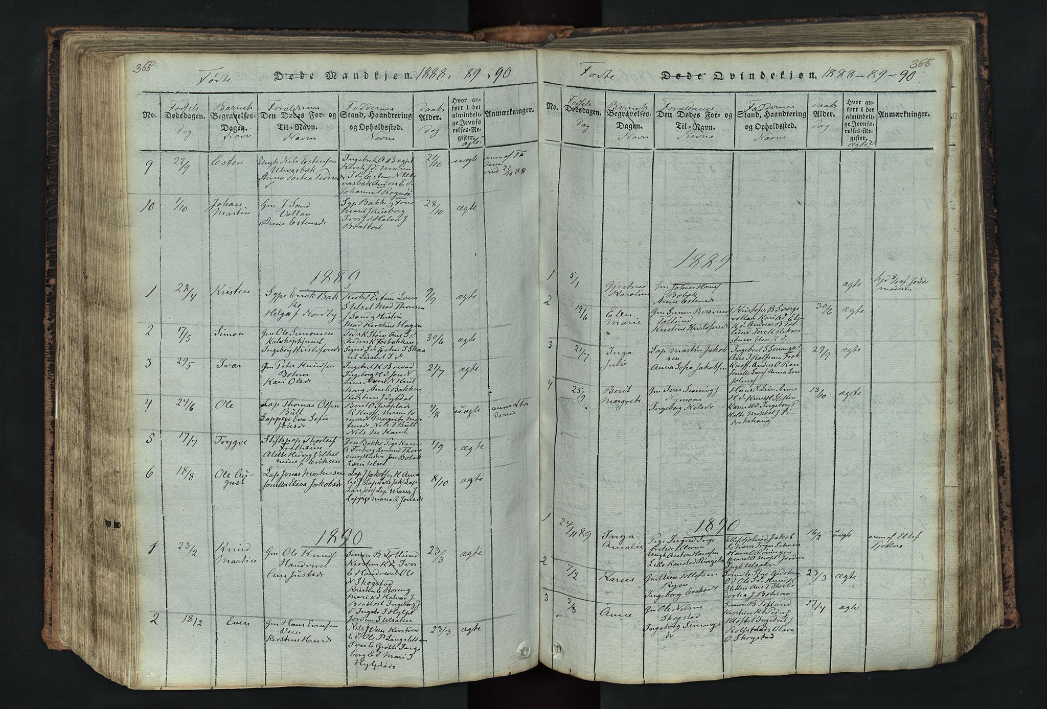 Kvikne prestekontor, SAH/PREST-064/H/Ha/Hab/L0001: Parish register (copy) no. 1, 1815-1895, p. 365-366