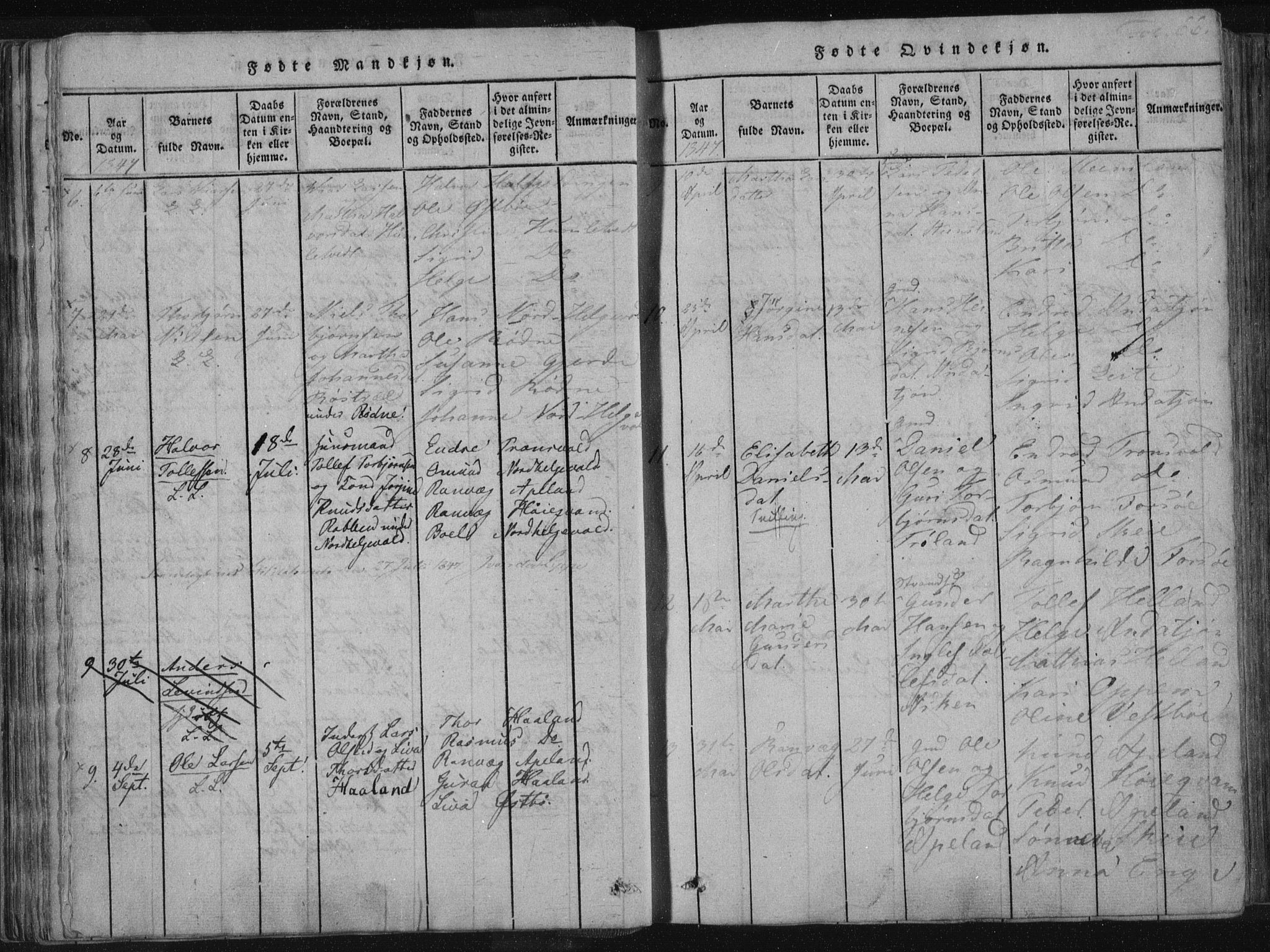 Vikedal sokneprestkontor, SAST/A-101840/01/IV: Parish register (official) no. A 4, 1816-1850, p. 66