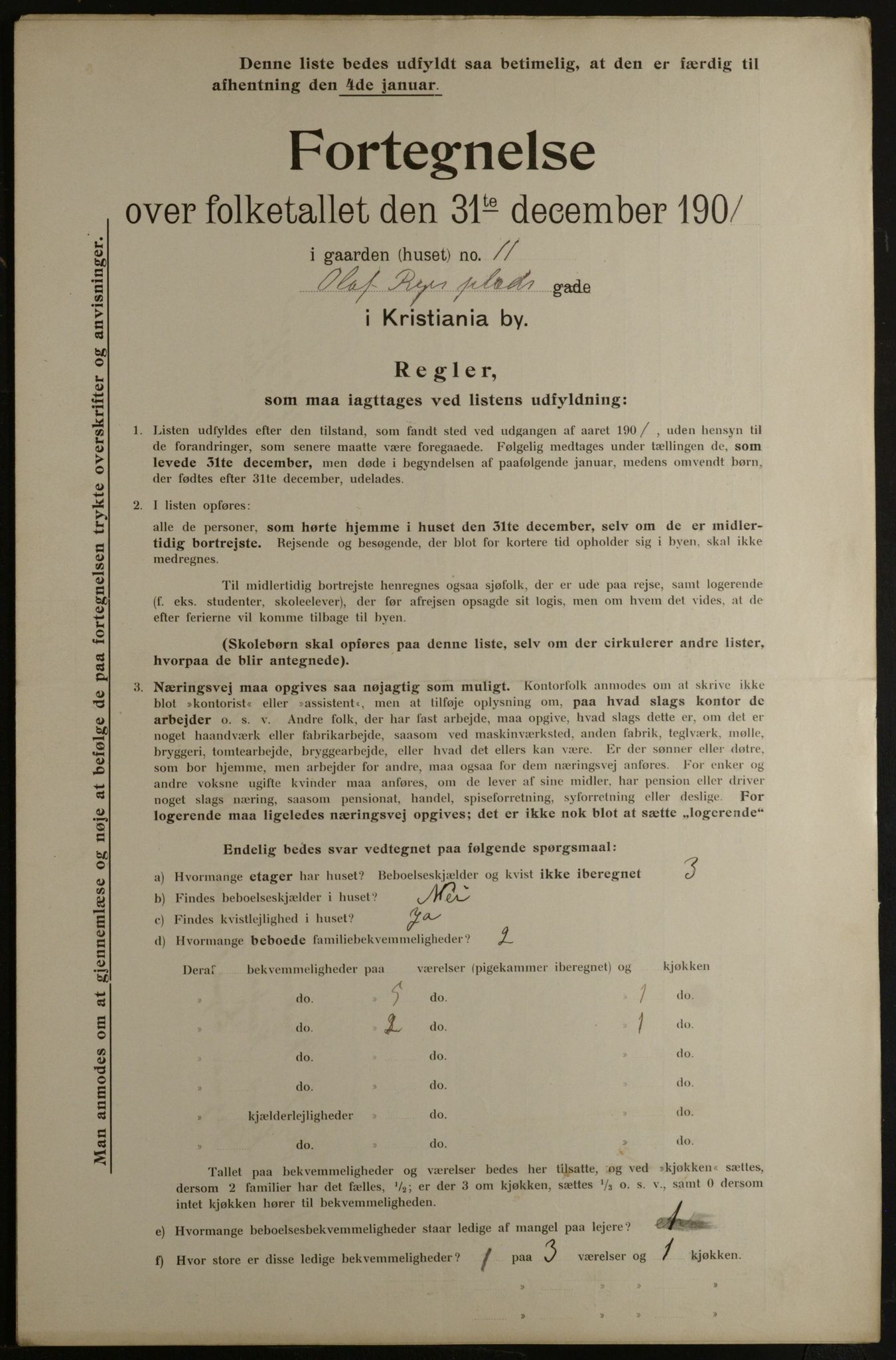 OBA, Municipal Census 1901 for Kristiania, 1901, p. 11534