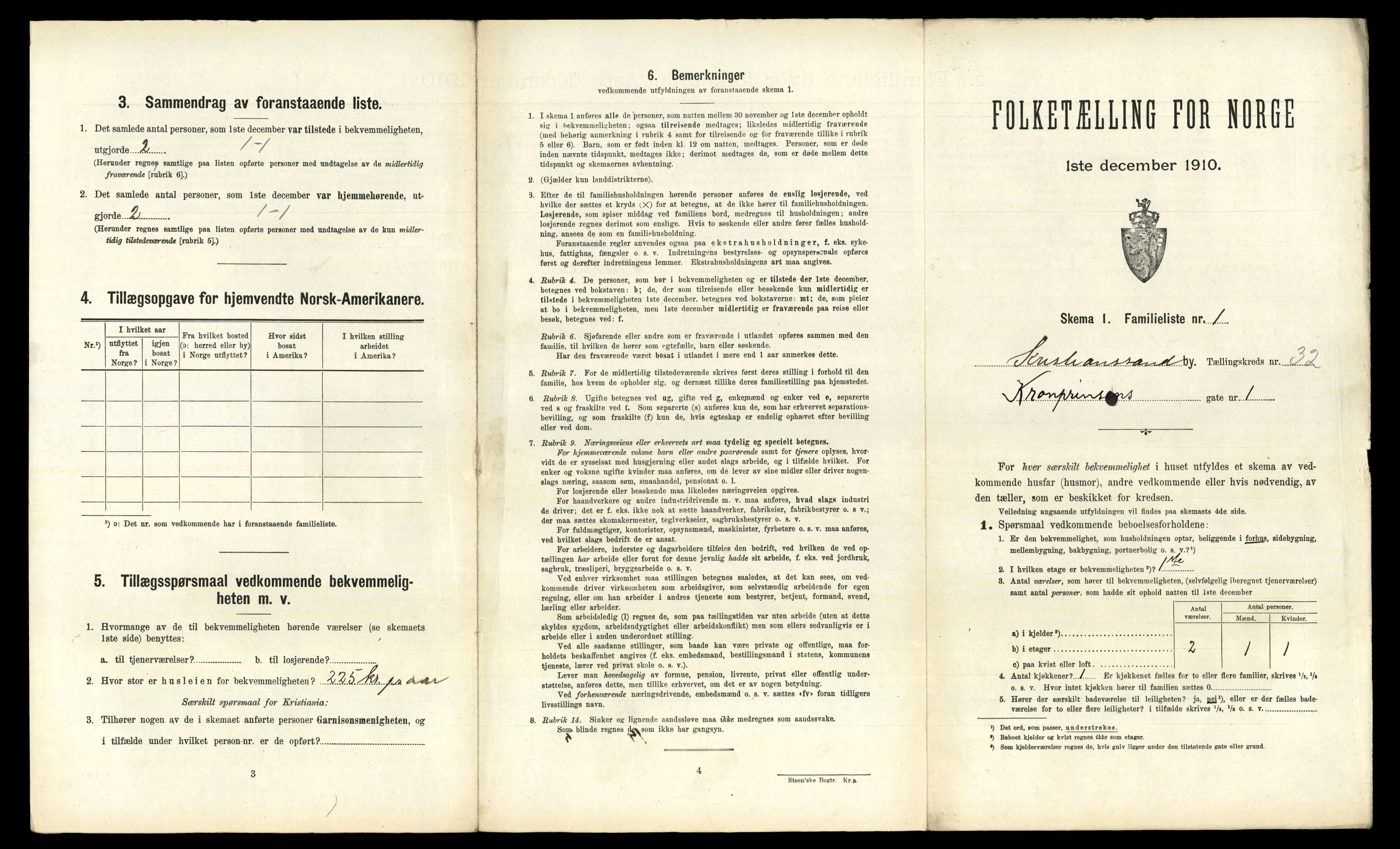 RA, 1910 census for Kristiansand, 1910, p. 8340