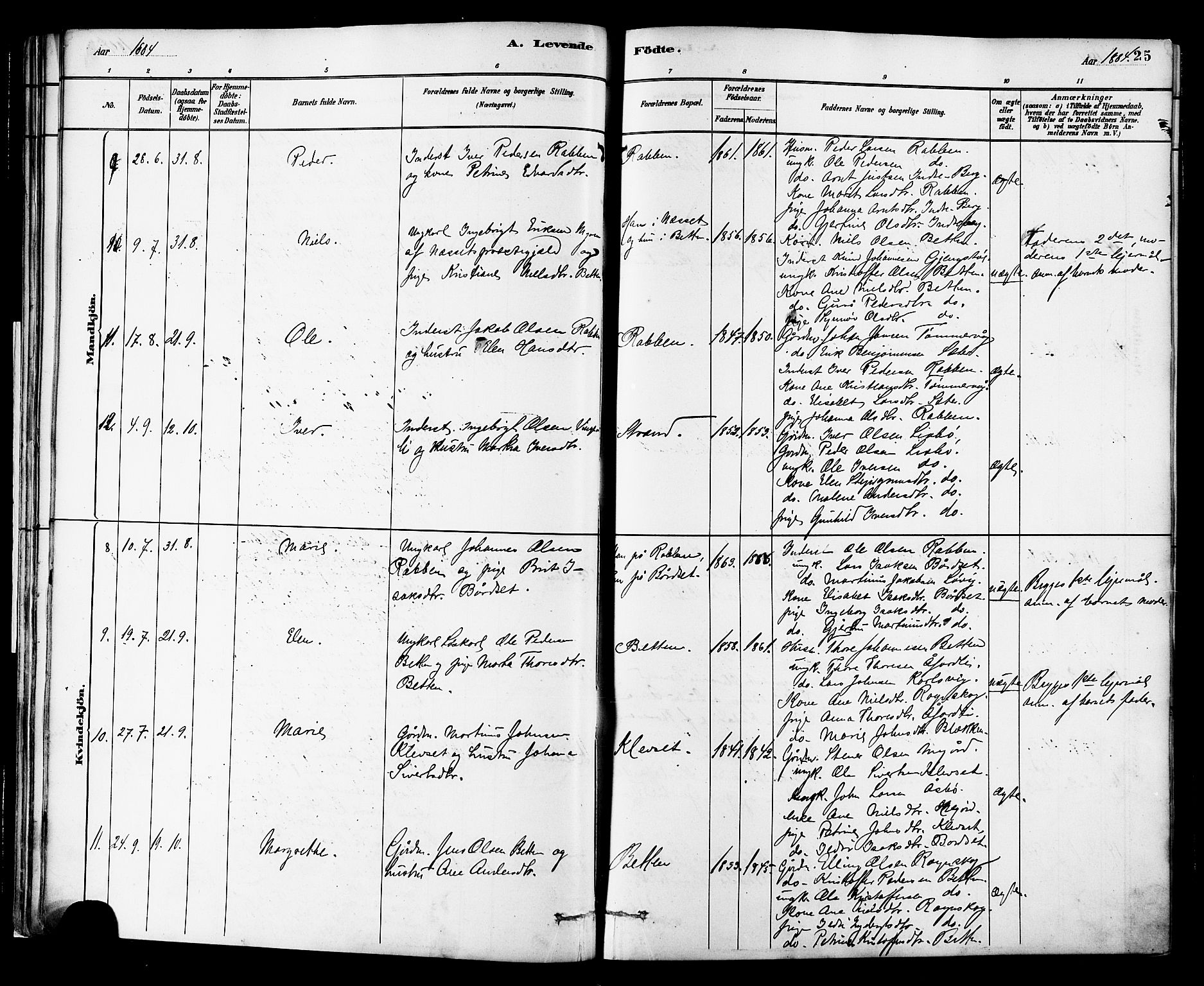 Ministerialprotokoller, klokkerbøker og fødselsregistre - Møre og Romsdal, SAT/A-1454/576/L0885: Parish register (official) no. 576A03, 1880-1898, p. 25