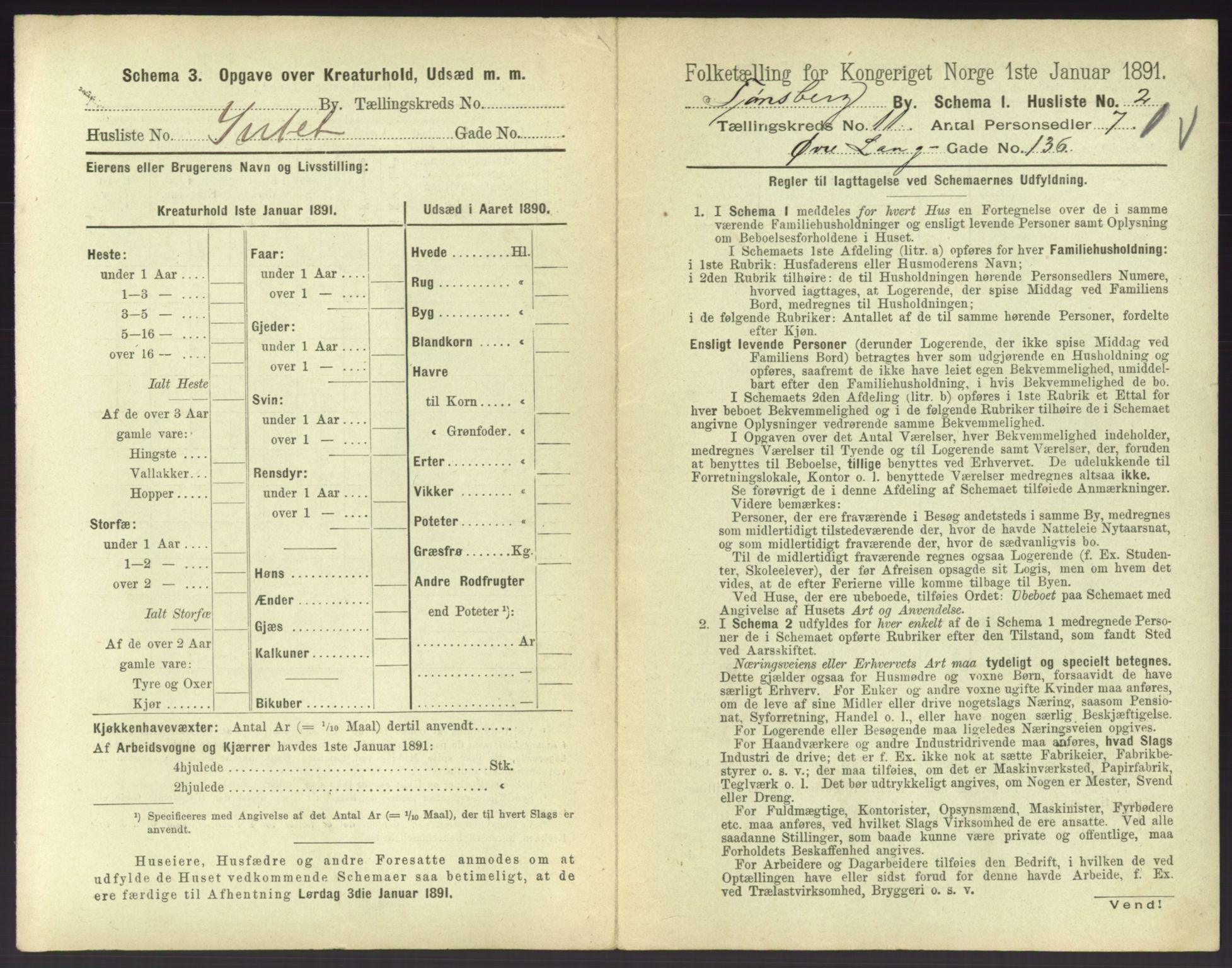 RA, 1891 census for 0705 Tønsberg, 1891, p. 434