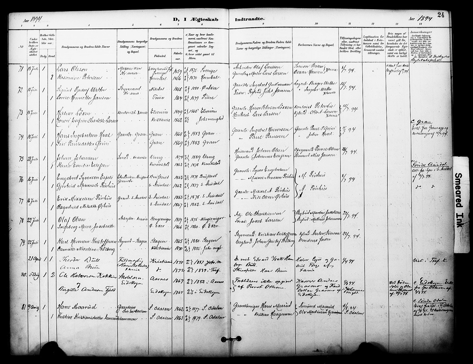 Johannes prestekontor Kirkebøker, SAO/A-10852/F/Fa/L0006: Parish register (official) no. 6, 1893-1906, p. 24