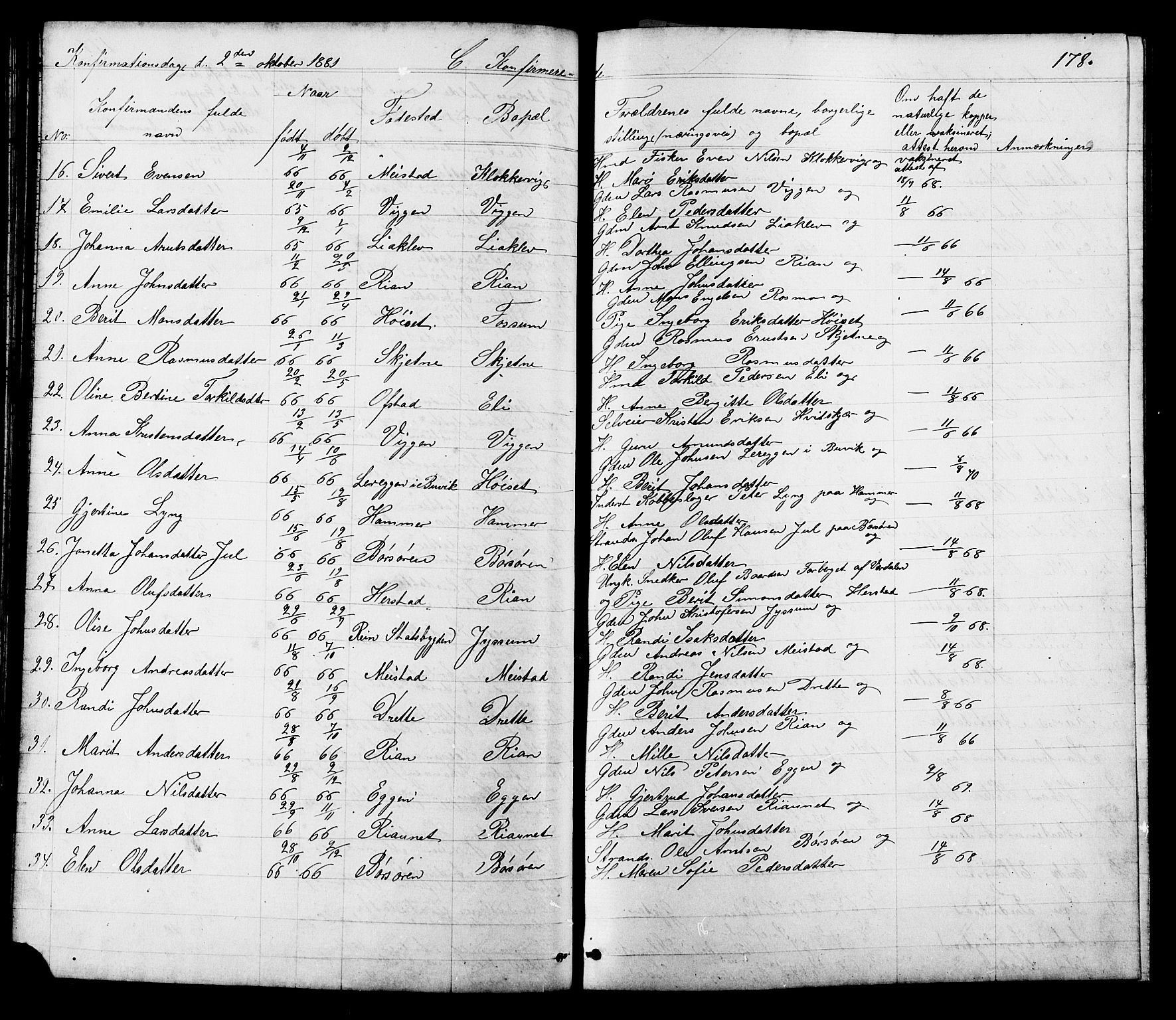 Ministerialprotokoller, klokkerbøker og fødselsregistre - Sør-Trøndelag, SAT/A-1456/665/L0777: Parish register (copy) no. 665C02, 1867-1915, p. 178
