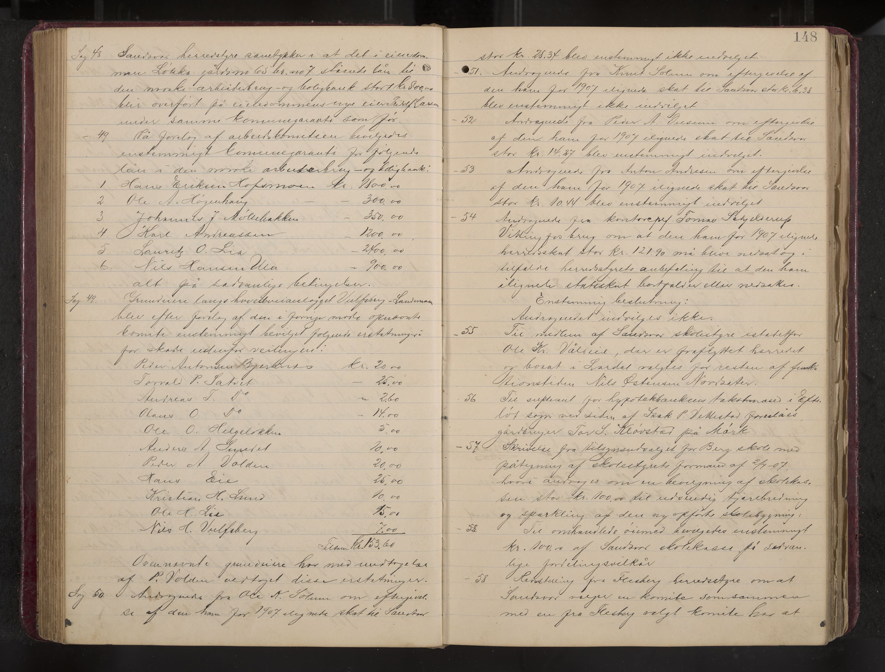 Ytre Sandsvær formannskap og sentraladministrasjon, IKAK/0629021/A/Aa/L0001: Møtebok med register, 1902-1919, p. 148