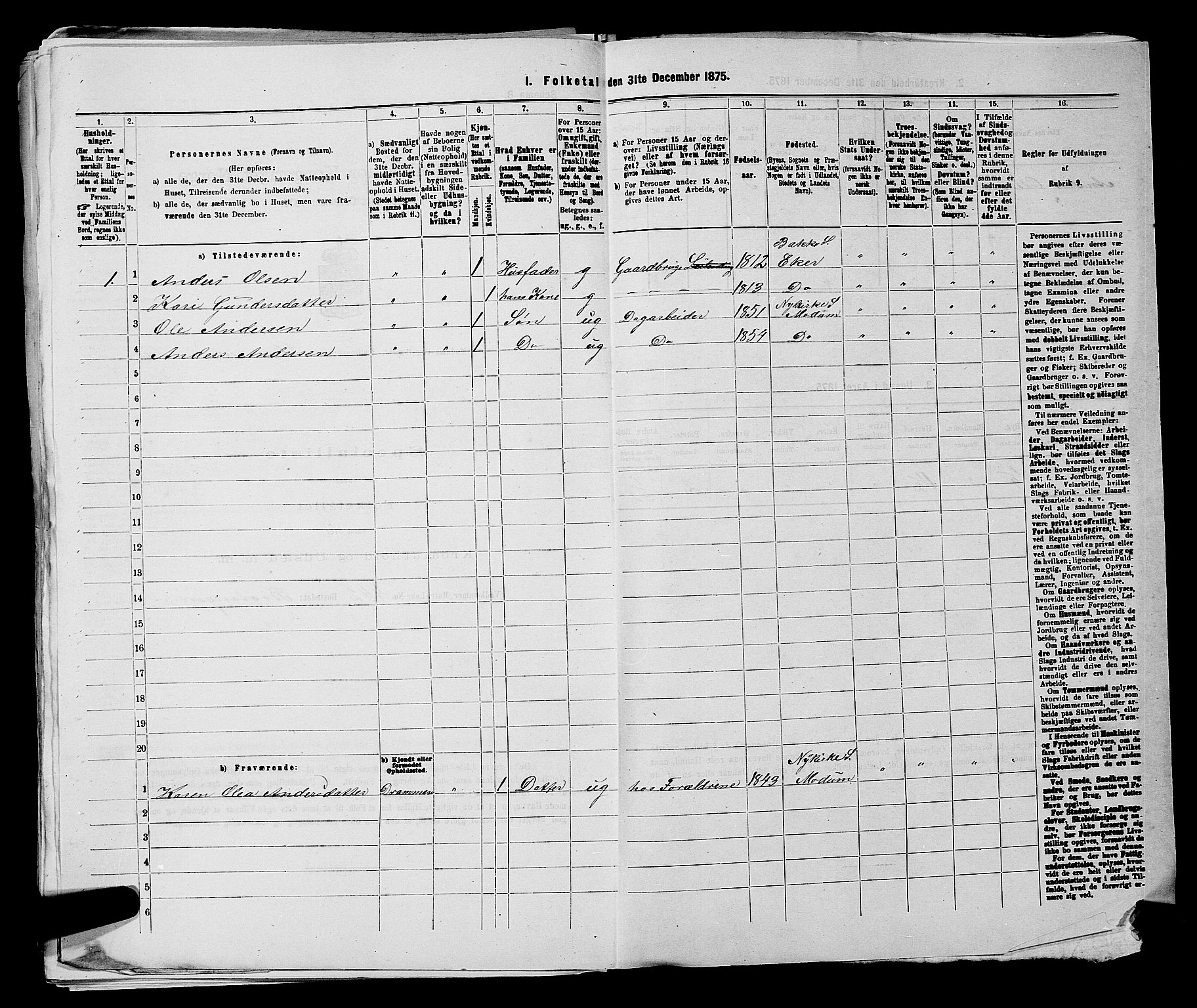 SAKO, 1875 census for 0623P Modum, 1875, p. 2548