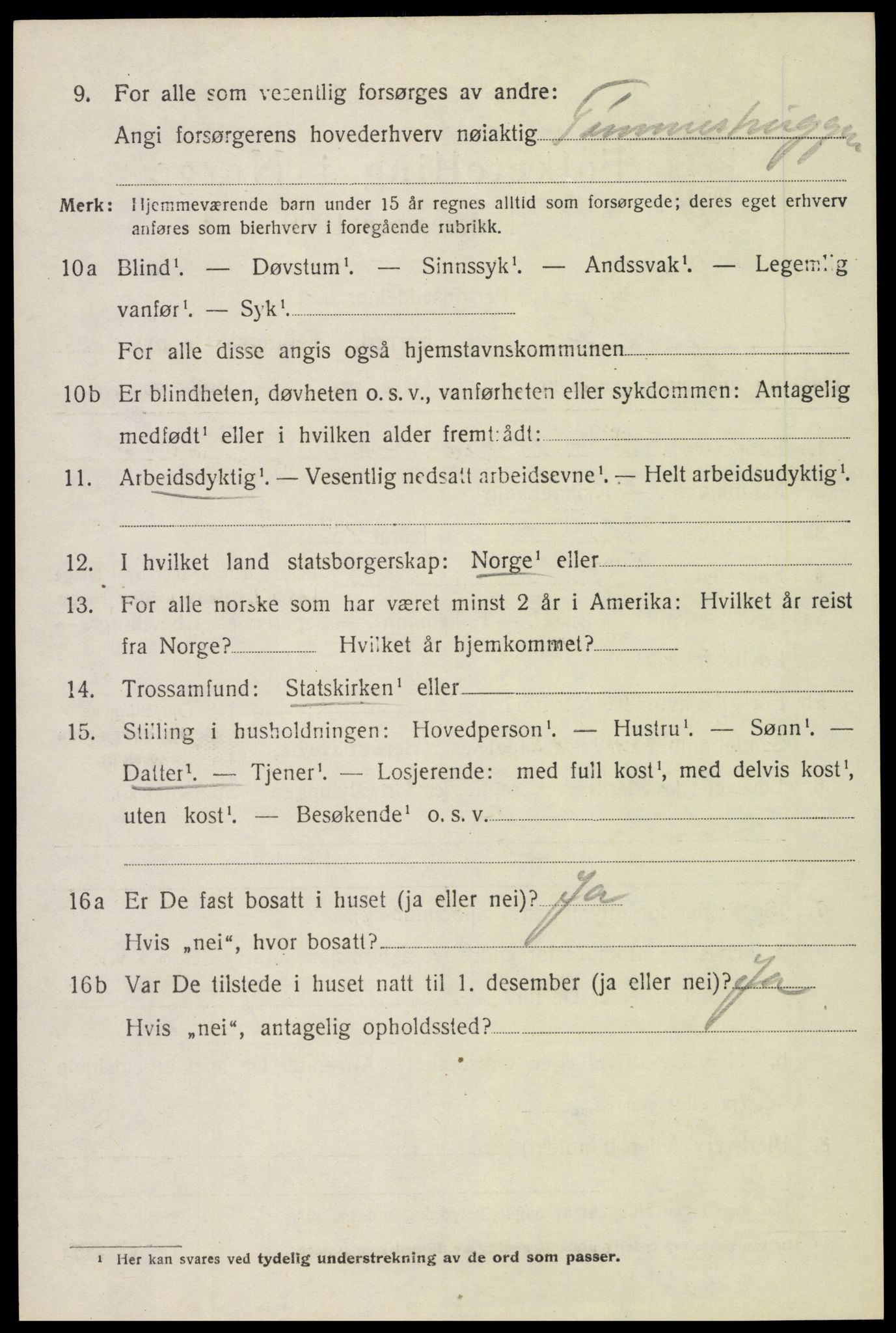 SAH, 1920 census for Furnes, 1920, p. 3400