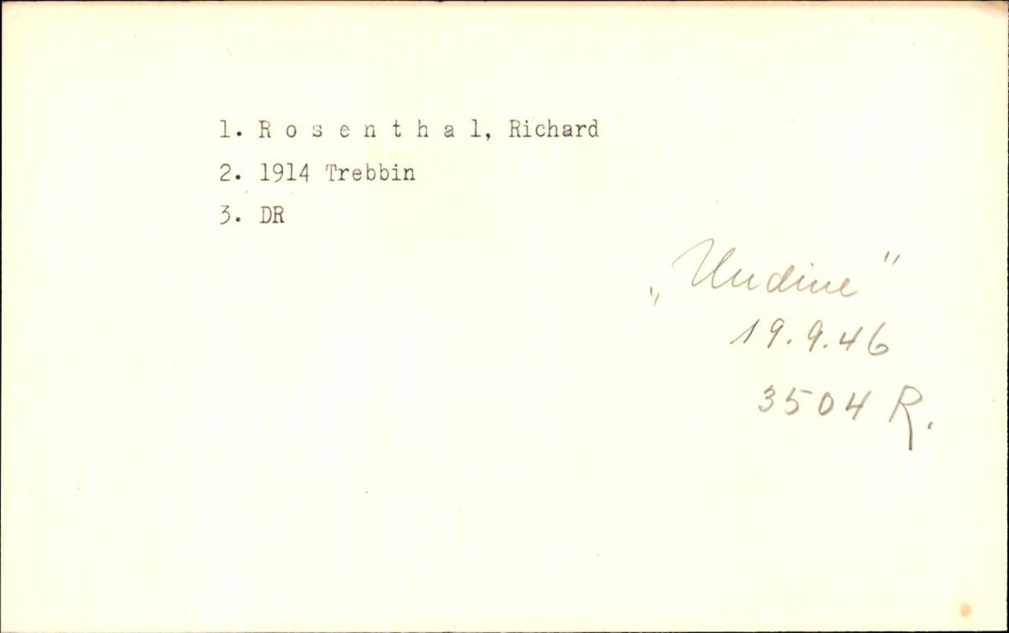 Hjemsendte tyskere , RA/RAFA-6487/D/Db/L0023: Rosenthal-Schmick, 1945-1947, p. 5
