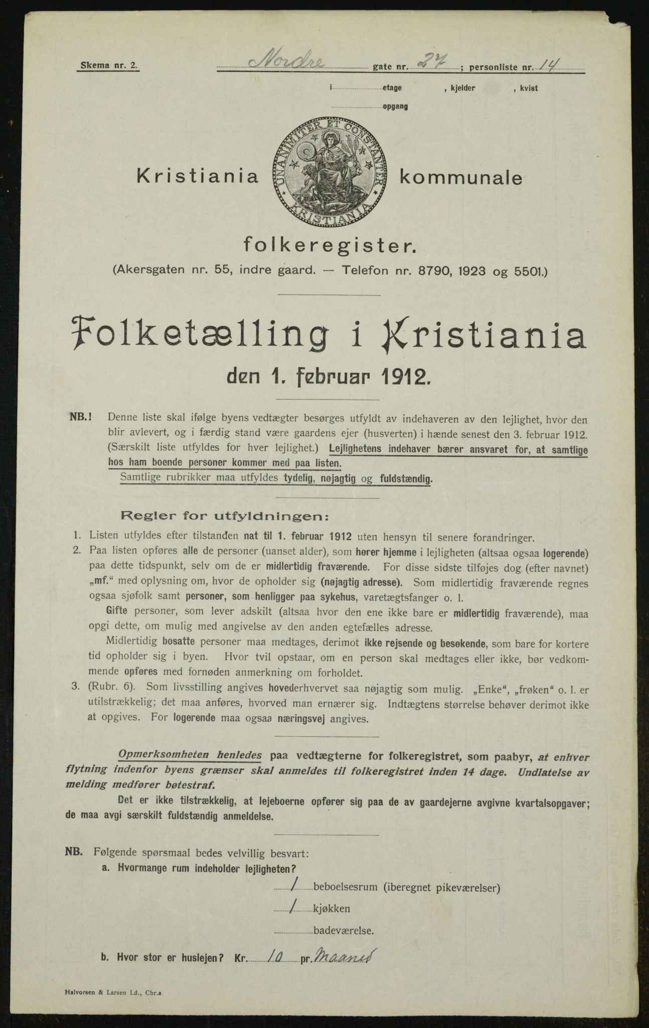 OBA, Municipal Census 1912 for Kristiania, 1912, p. 73998