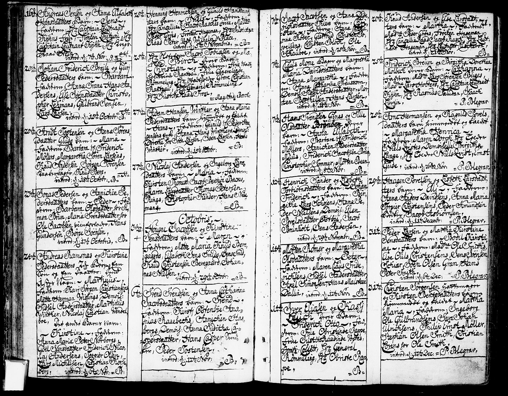 Oslo domkirke Kirkebøker, SAO/A-10752/F/Fa/L0003: Parish register (official) no. 3, 1731-1743, p. 71