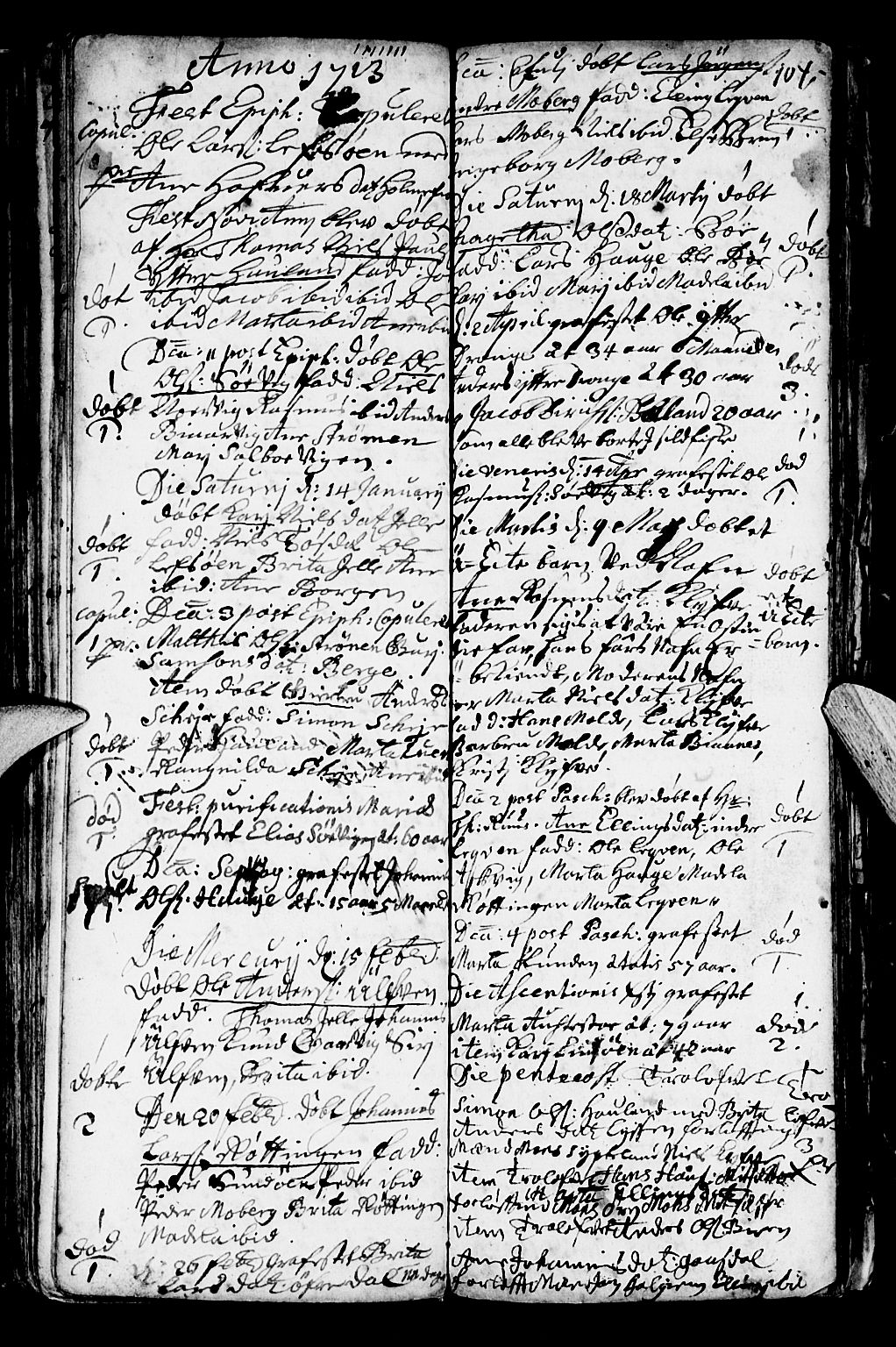 Os sokneprestembete, SAB/A-99929: Parish register (official) no. A 1, 1669-1722, p. 104