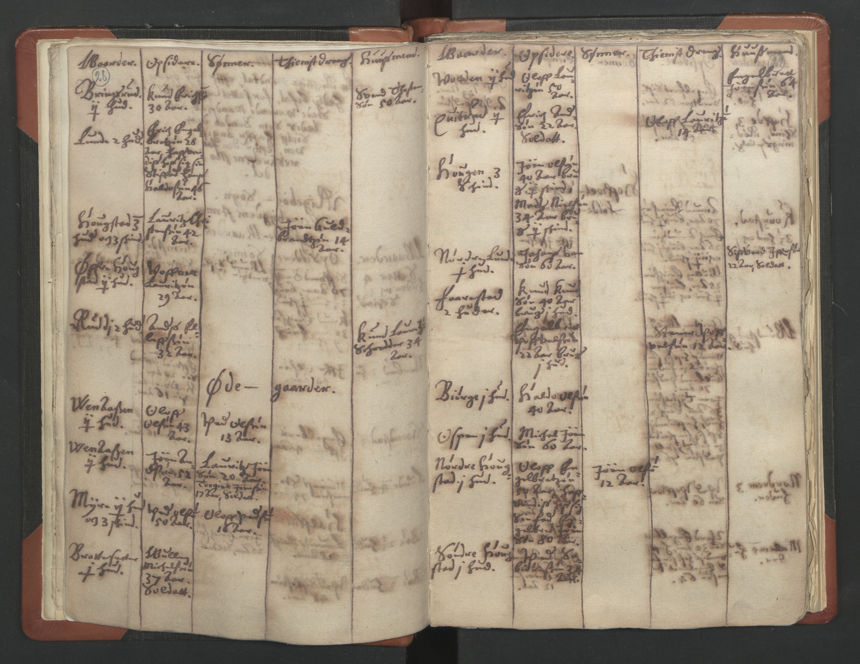 RA, Vicar's Census 1664-1666, no. 6: Gudbrandsdal deanery, 1664-1666, p. 28-29