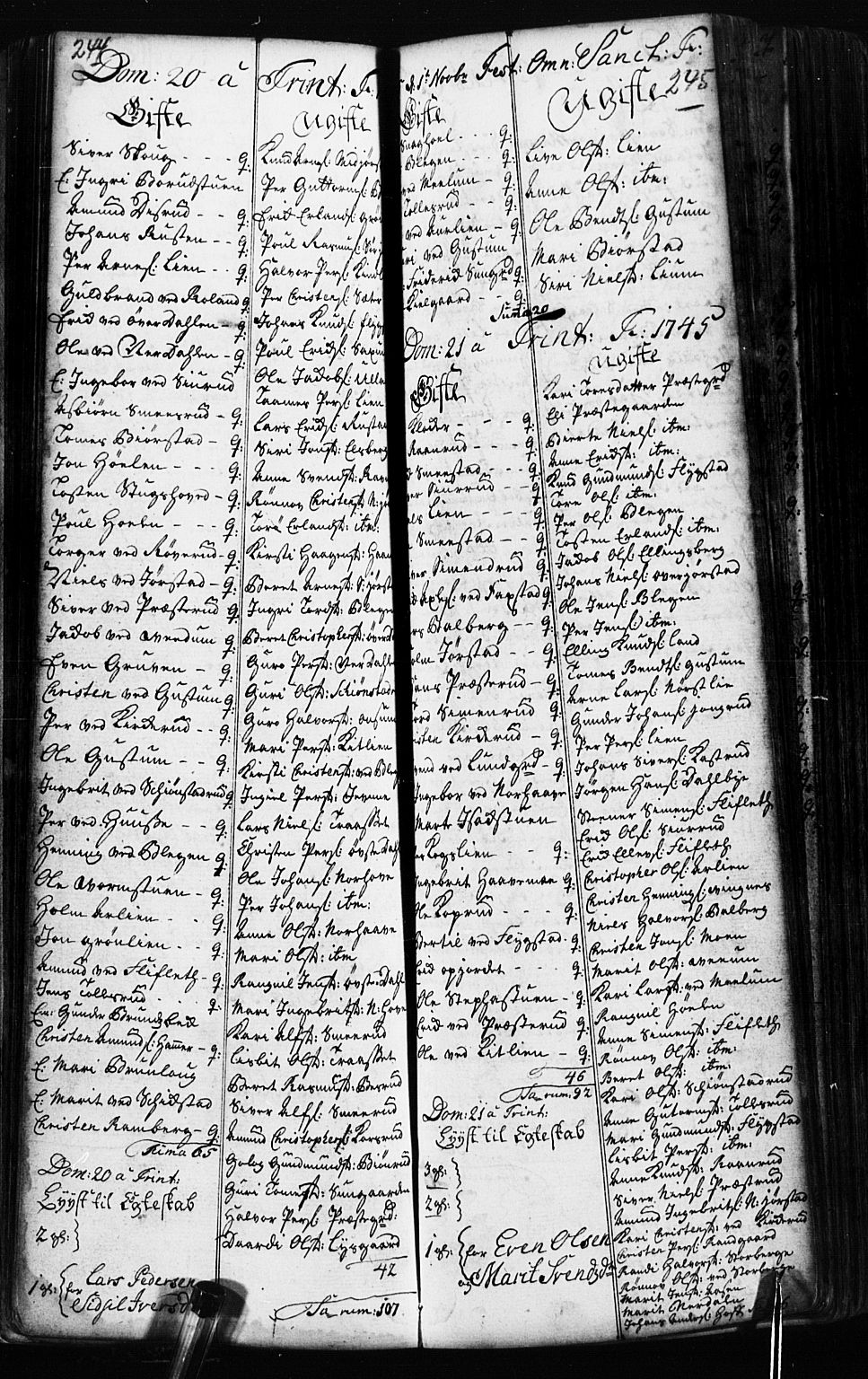 Fåberg prestekontor, AV/SAH-PREST-086/H/Ha/Hab/L0002: Parish register (copy) no. 2, 1741-1756, p. 244-245