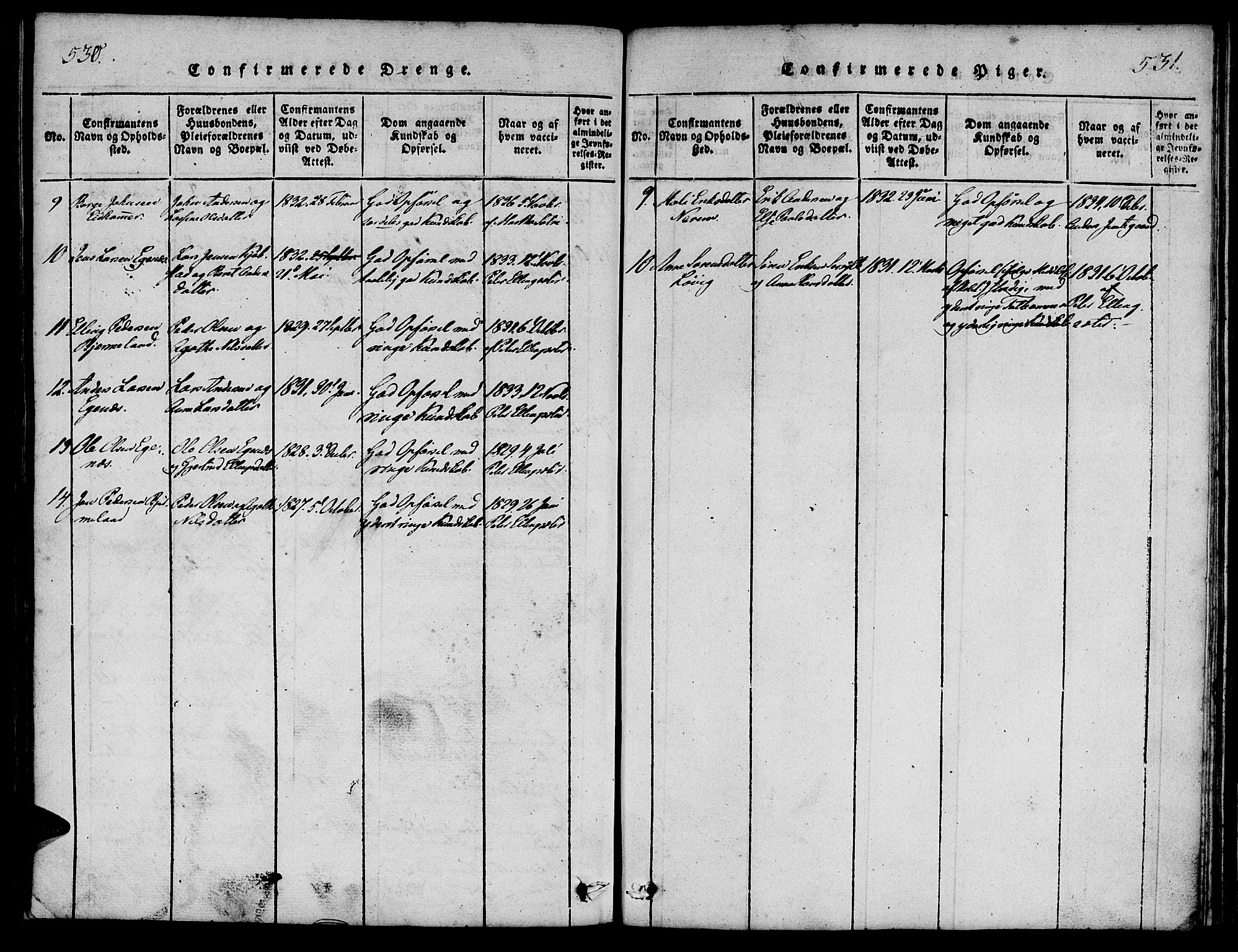 Ministerialprotokoller, klokkerbøker og fødselsregistre - Møre og Romsdal, SAT/A-1454/541/L0544: Parish register (official) no. 541A01, 1818-1847, p. 530-531