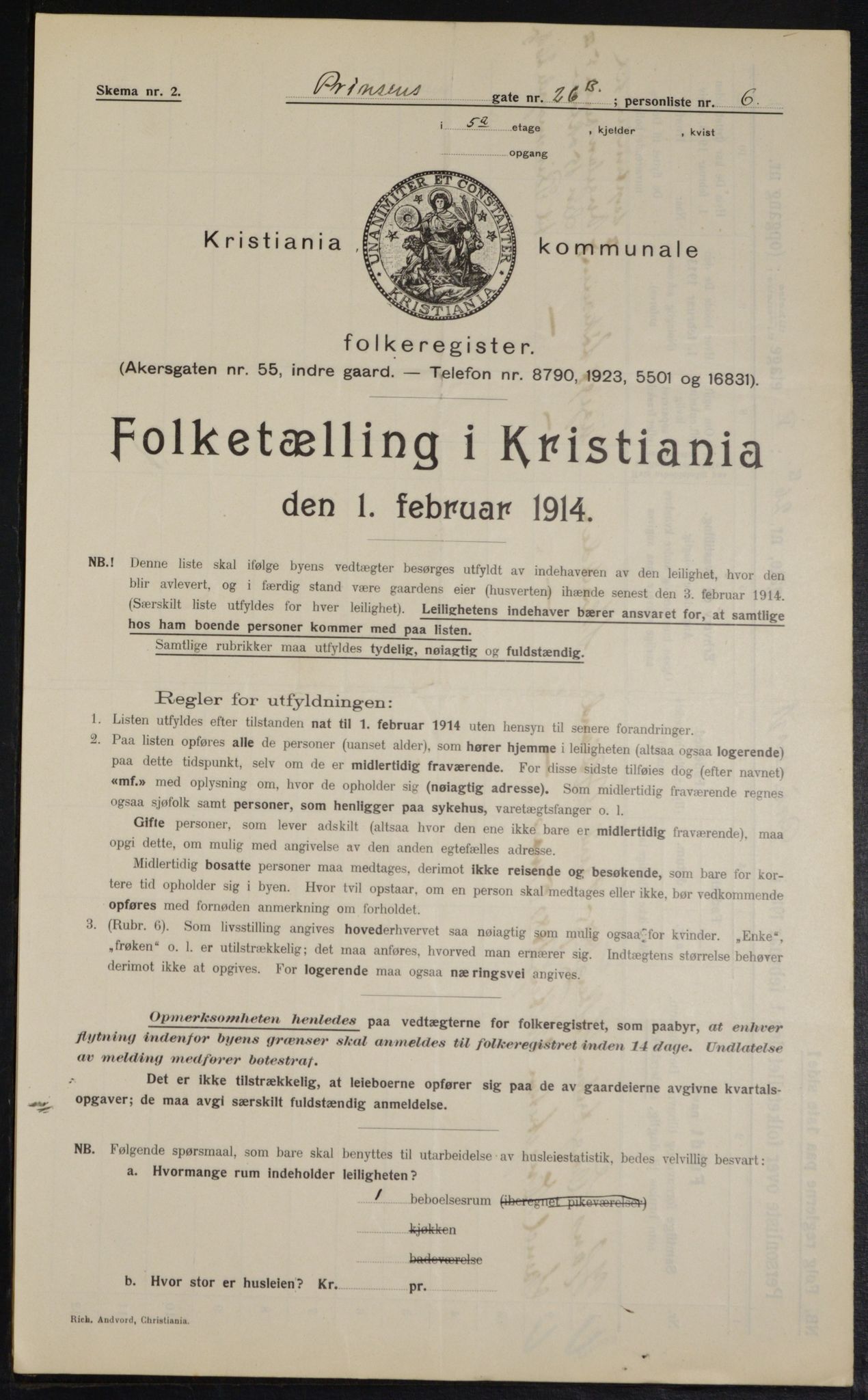 OBA, Municipal Census 1914 for Kristiania, 1914, p. 81375