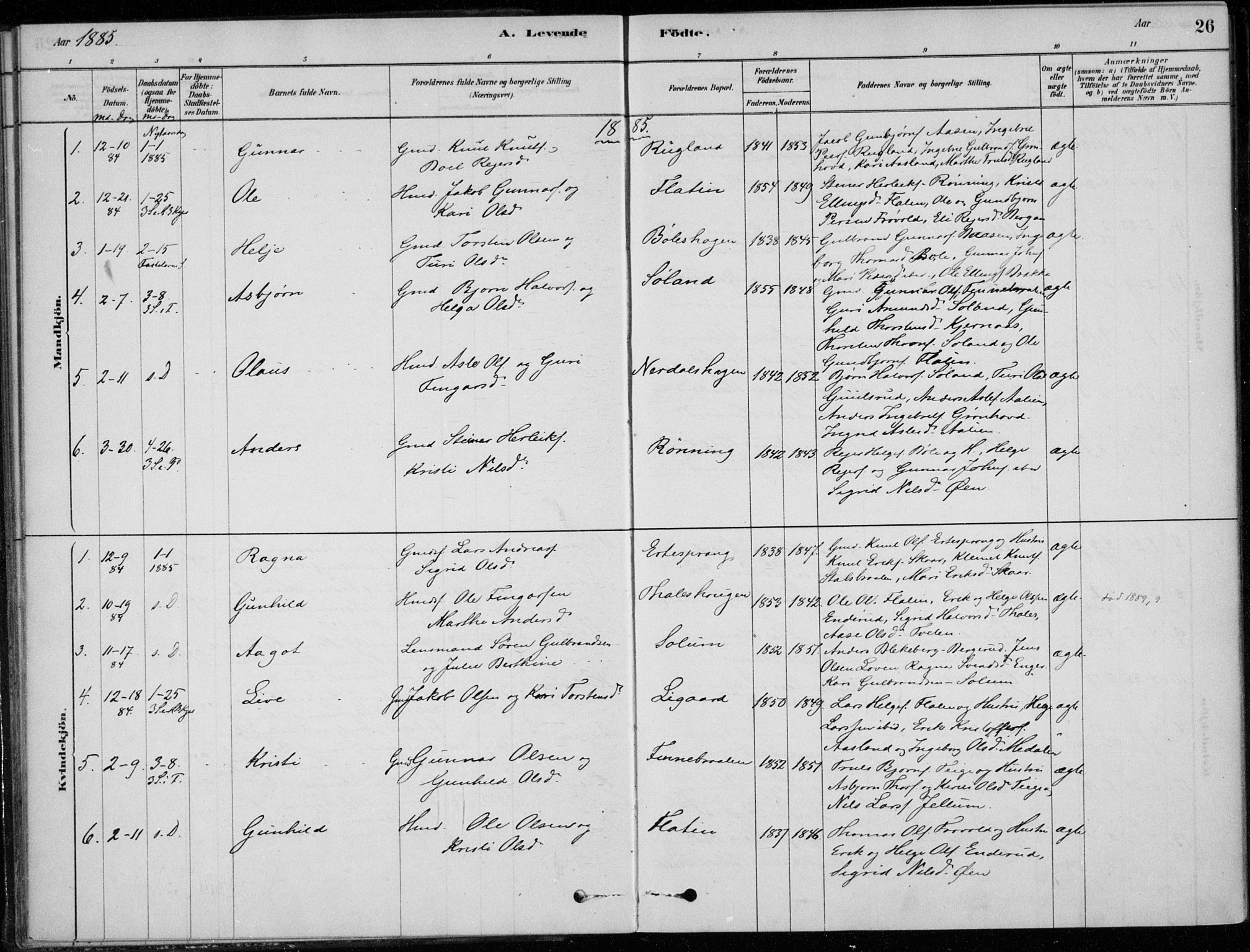 Sigdal kirkebøker, SAKO/A-245/F/Fc/L0001: Parish register (official) no. III 1, 1879-1893, p. 26