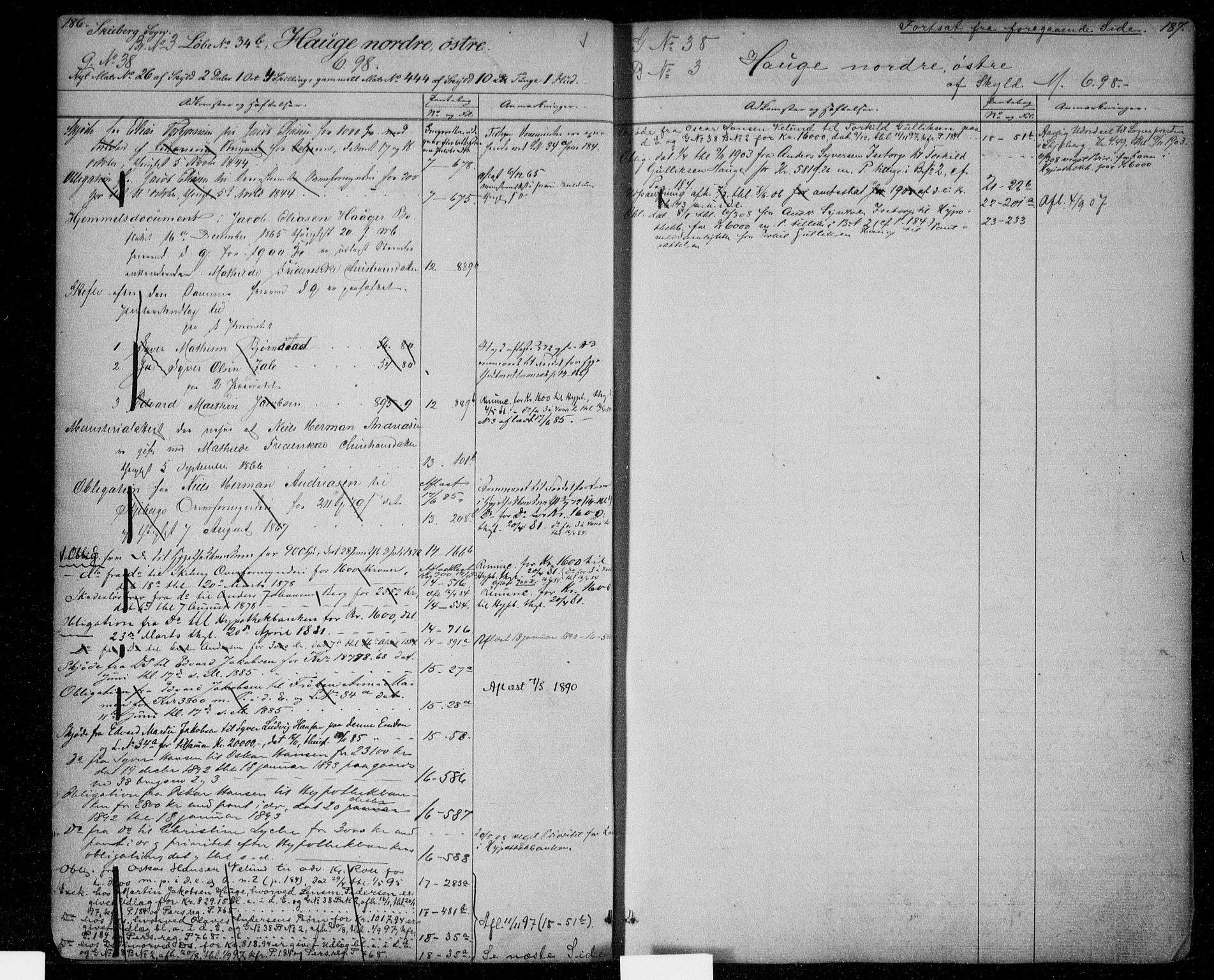 Idd og Marker sorenskriveri, AV/SAO-A-10283/G/Ga/Gac/L0002: Mortgage register no. II 2, 1848-1911, p. 186-187