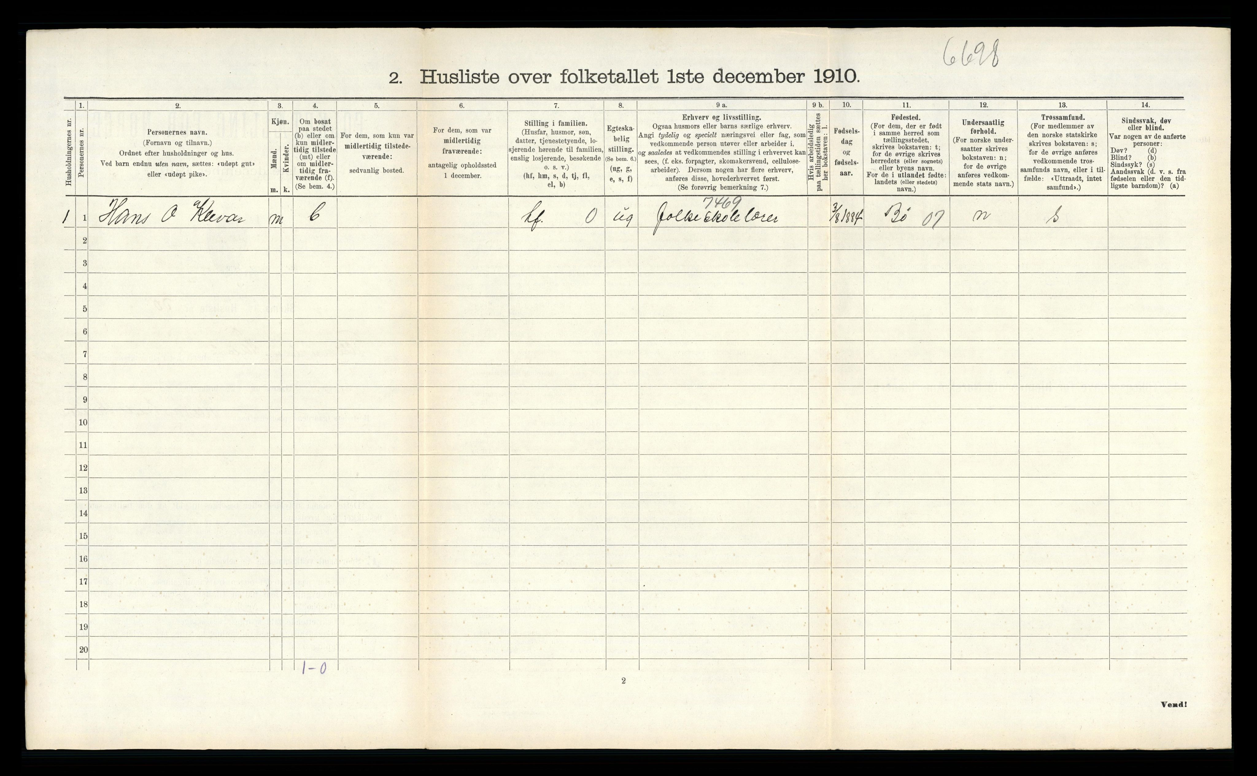 RA, 1910 census for Sauherad, 1910, p. 618