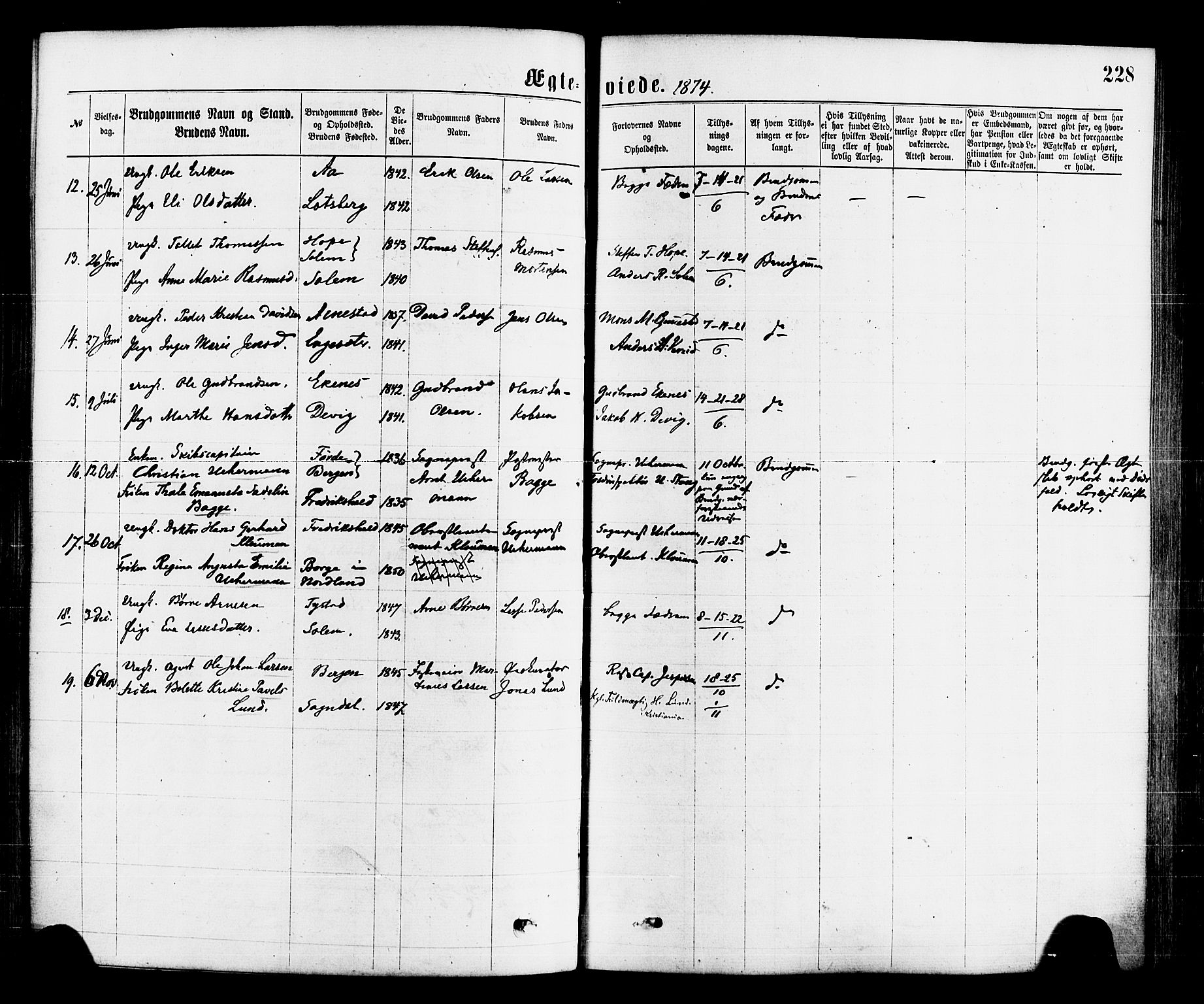 Gloppen sokneprestembete, SAB/A-80101/H/Haa/Haaa/L0010: Parish register (official) no. A 10, 1871-1884, p. 228