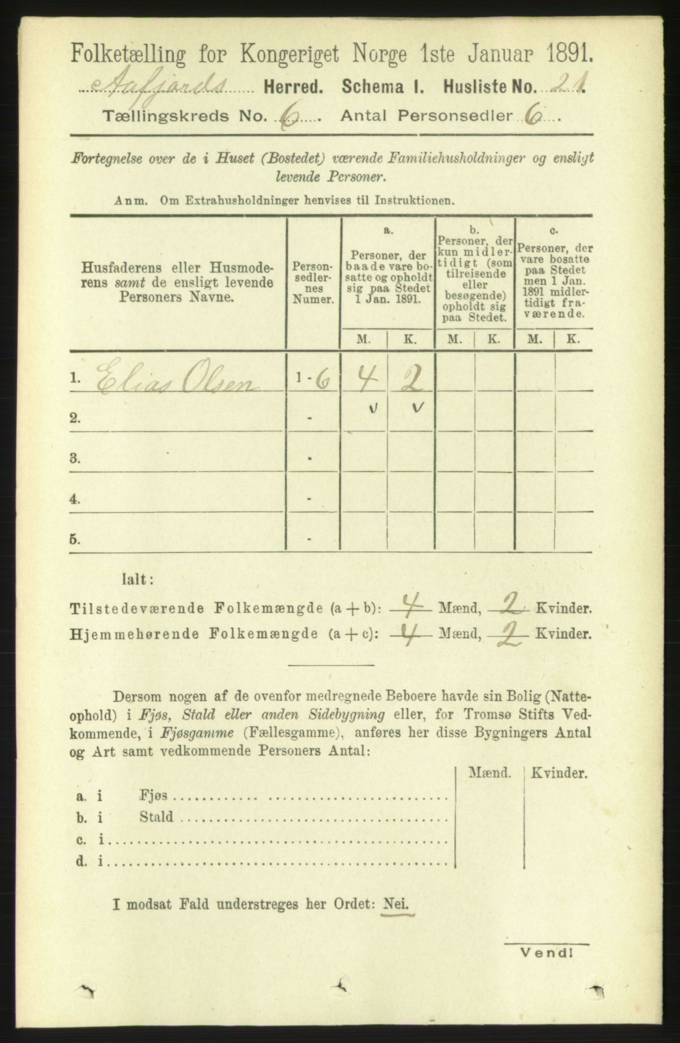 RA, 1891 census for 1630 Åfjord, 1891, p. 1459