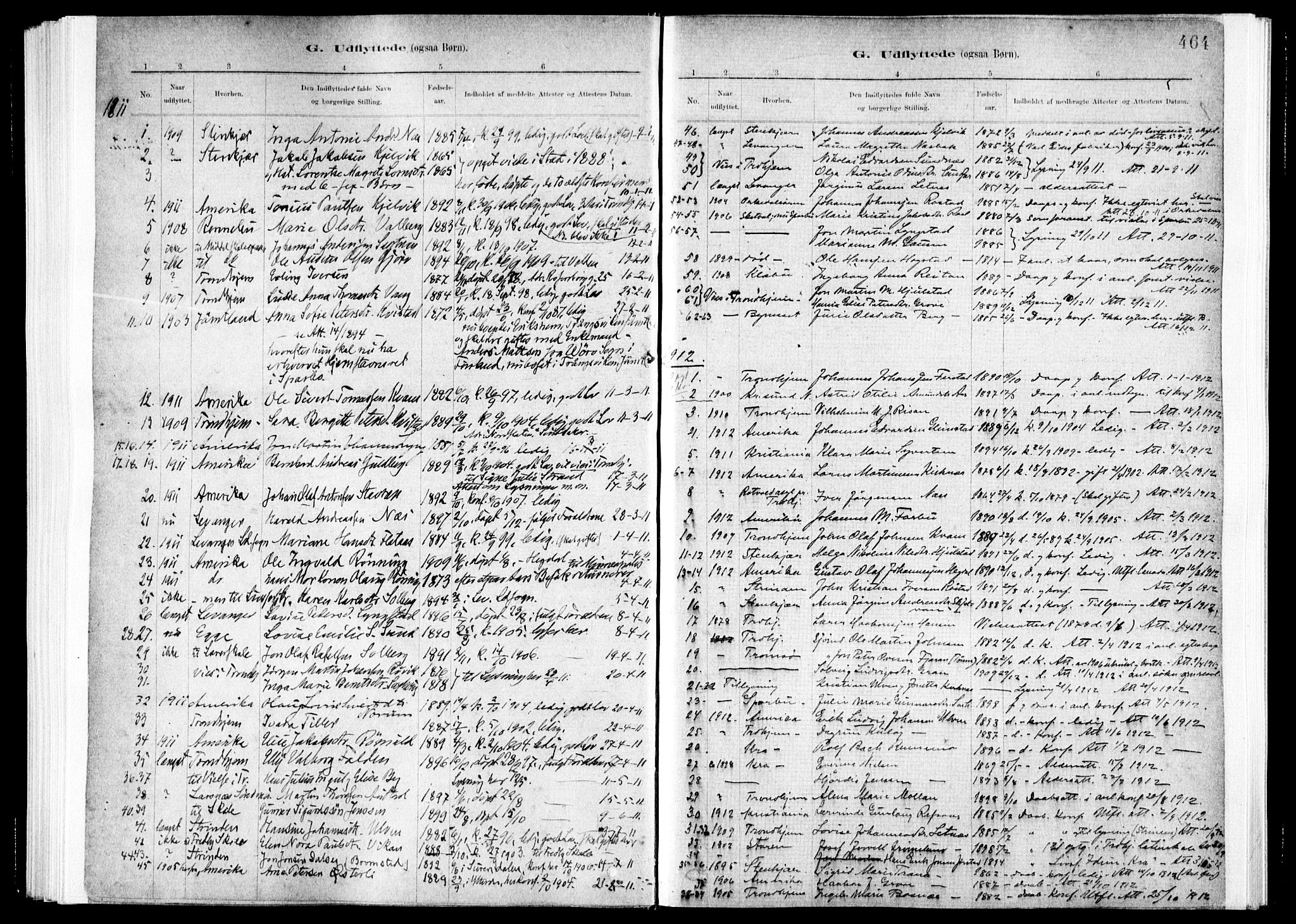 Ministerialprotokoller, klokkerbøker og fødselsregistre - Nord-Trøndelag, SAT/A-1458/730/L0285: Parish register (official) no. 730A10, 1879-1914, p. 464