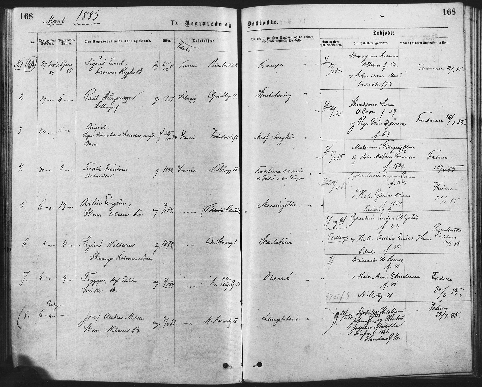 Trefoldighet prestekontor Kirkebøker, SAO/A-10882/F/Fd/L0002: Parish register (official) no. IV 2, 1877-1885, p. 168
