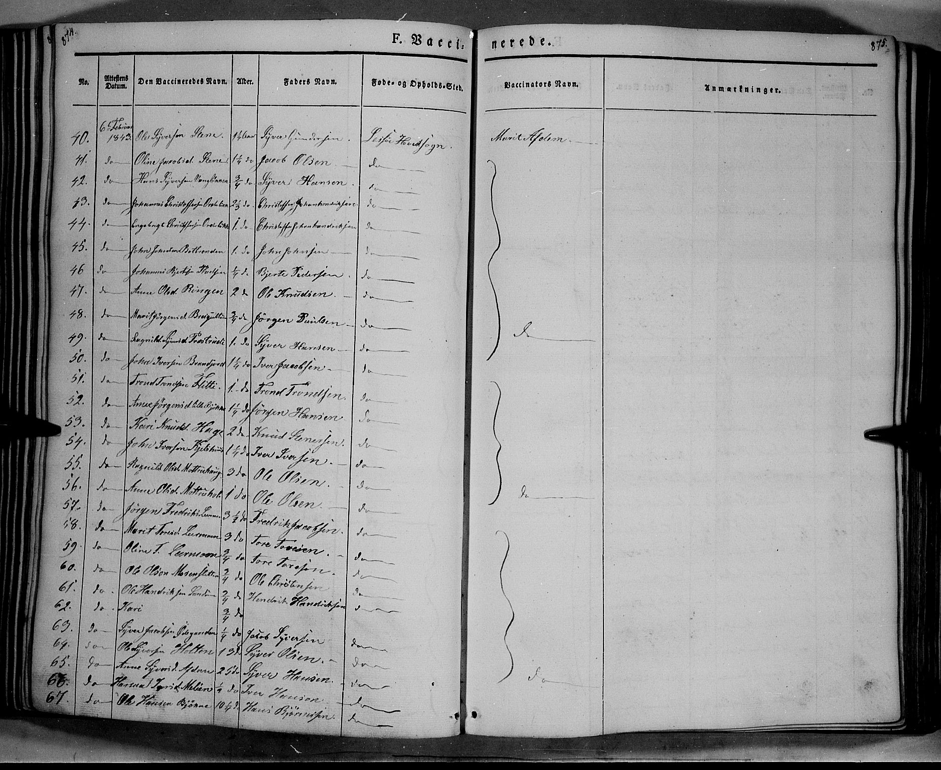 Lesja prestekontor, AV/SAH-PREST-068/H/Ha/Haa/L0006: Parish register (official) no. 6B, 1843-1854, p. 874-875