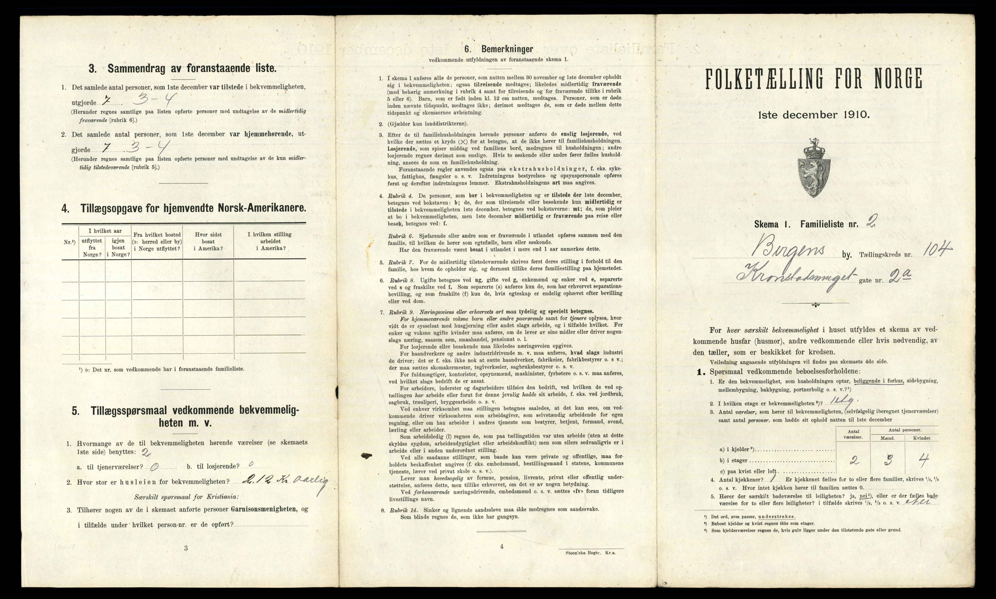 RA, 1910 census for Bergen, 1910, p. 36097