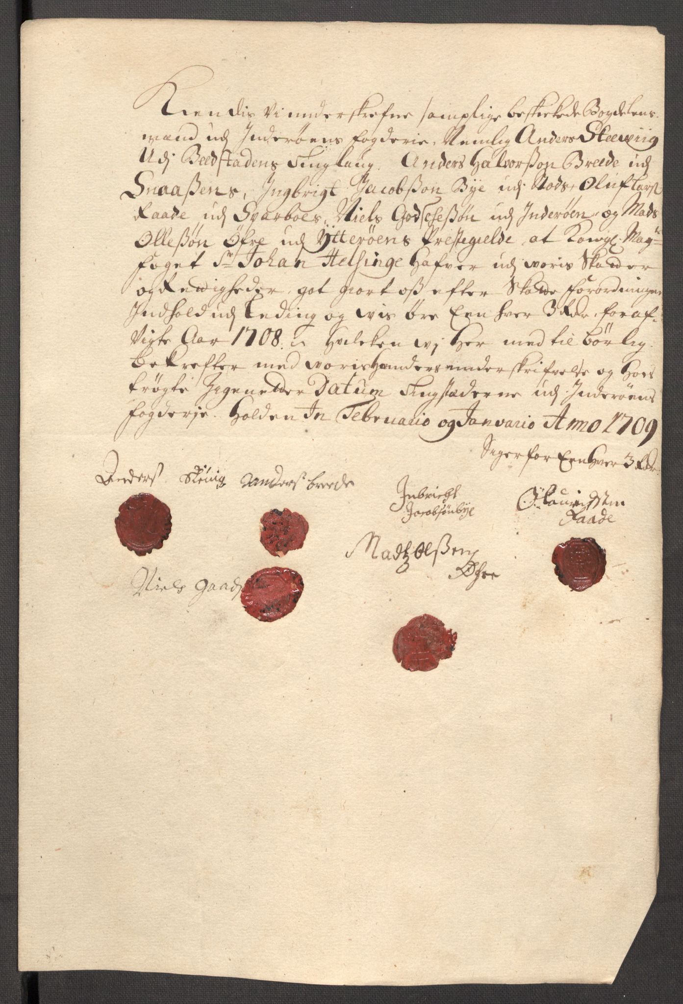 Rentekammeret inntil 1814, Reviderte regnskaper, Fogderegnskap, RA/EA-4092/R63/L4316: Fogderegnskap Inderøy, 1708, p. 243