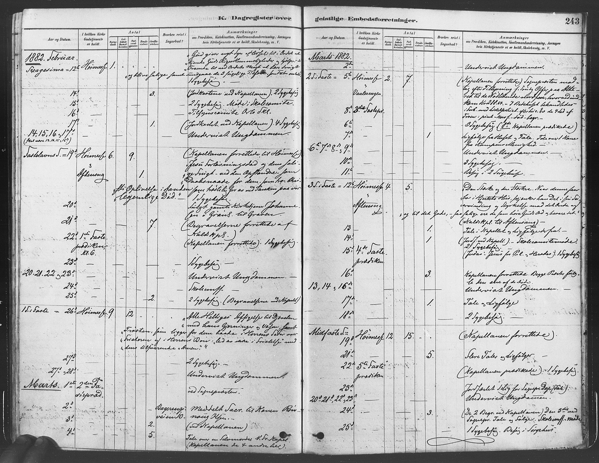 Gamlebyen prestekontor Kirkebøker, AV/SAO-A-10884/F/Fa/L0005: Parish register (official) no. 5, 1878-1889, p. 243