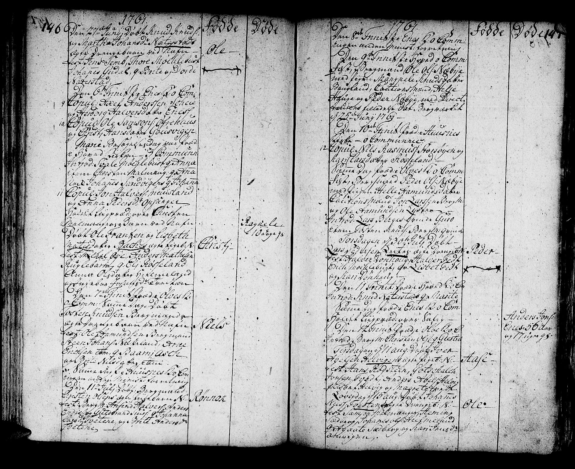 Kvinnherad sokneprestembete, AV/SAB-A-76401/H/Haa: Parish register (official) no. A 3, 1754-1777, p. 146-147