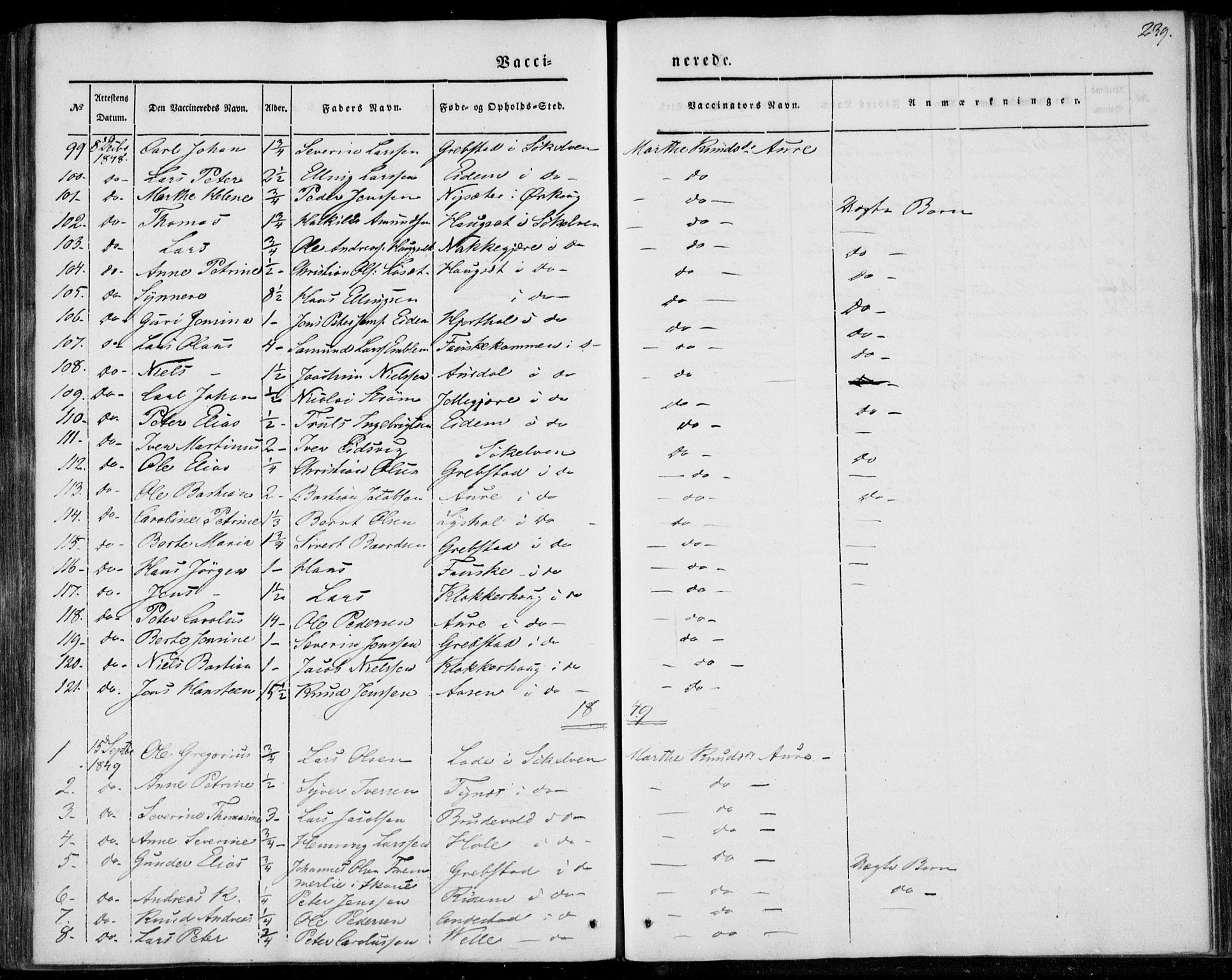 Ministerialprotokoller, klokkerbøker og fødselsregistre - Møre og Romsdal, AV/SAT-A-1454/522/L0312: Parish register (official) no. 522A07, 1843-1851, p. 239