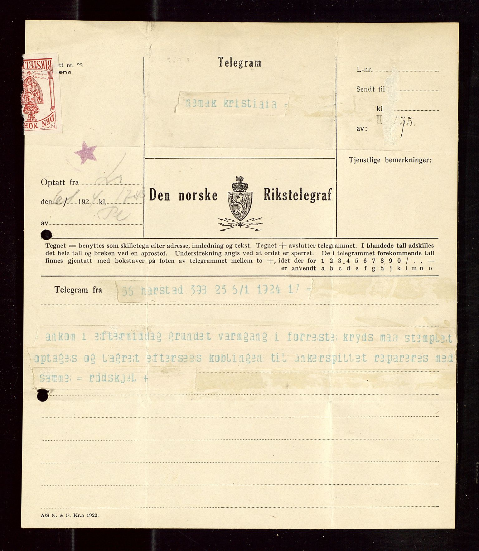 Pa 1521 - A/S Norske Shell, AV/SAST-A-101915/E/Ea/Eaa/L0013: Sjefskorrespondanse, 1924, p. 677