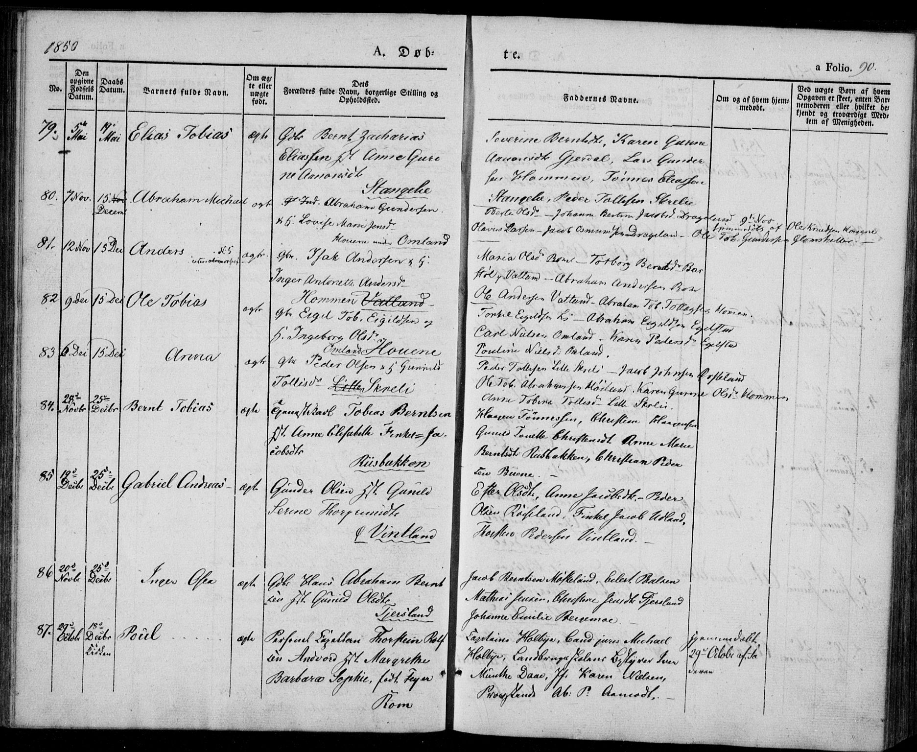 Lyngdal sokneprestkontor, AV/SAK-1111-0029/F/Fa/Fac/L0008: Parish register (official) no. A 8, 1837-1852, p. 90