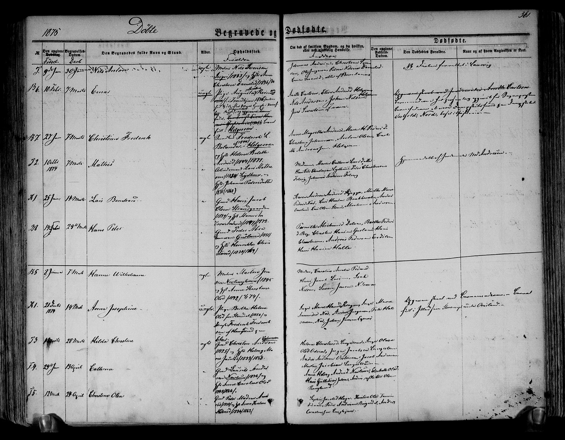 Brunlanes kirkebøker, AV/SAKO-A-342/F/Fa/L0005: Parish register (official) no. I 5, 1862-1877, p. 361