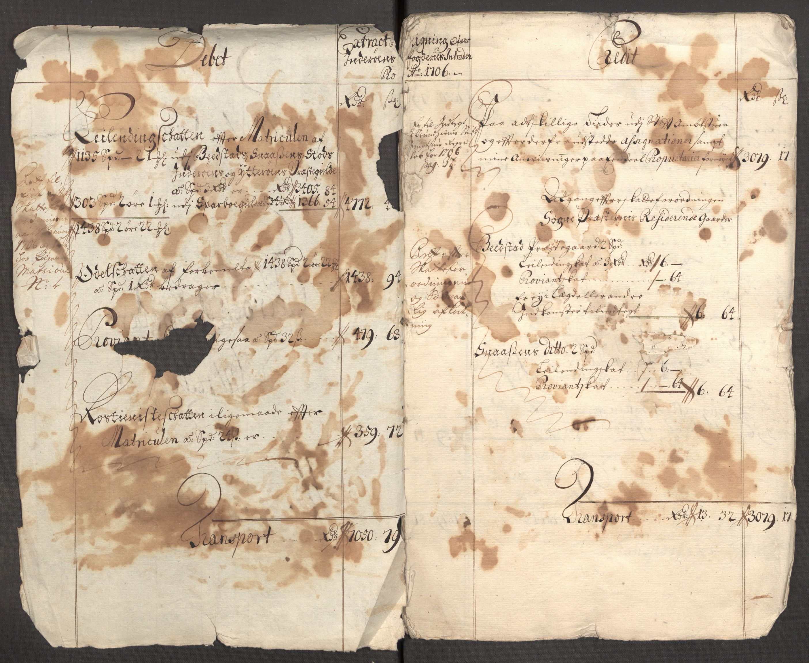 Rentekammeret inntil 1814, Reviderte regnskaper, Fogderegnskap, AV/RA-EA-4092/R63/L4315: Fogderegnskap Inderøy, 1706-1707, p. 5