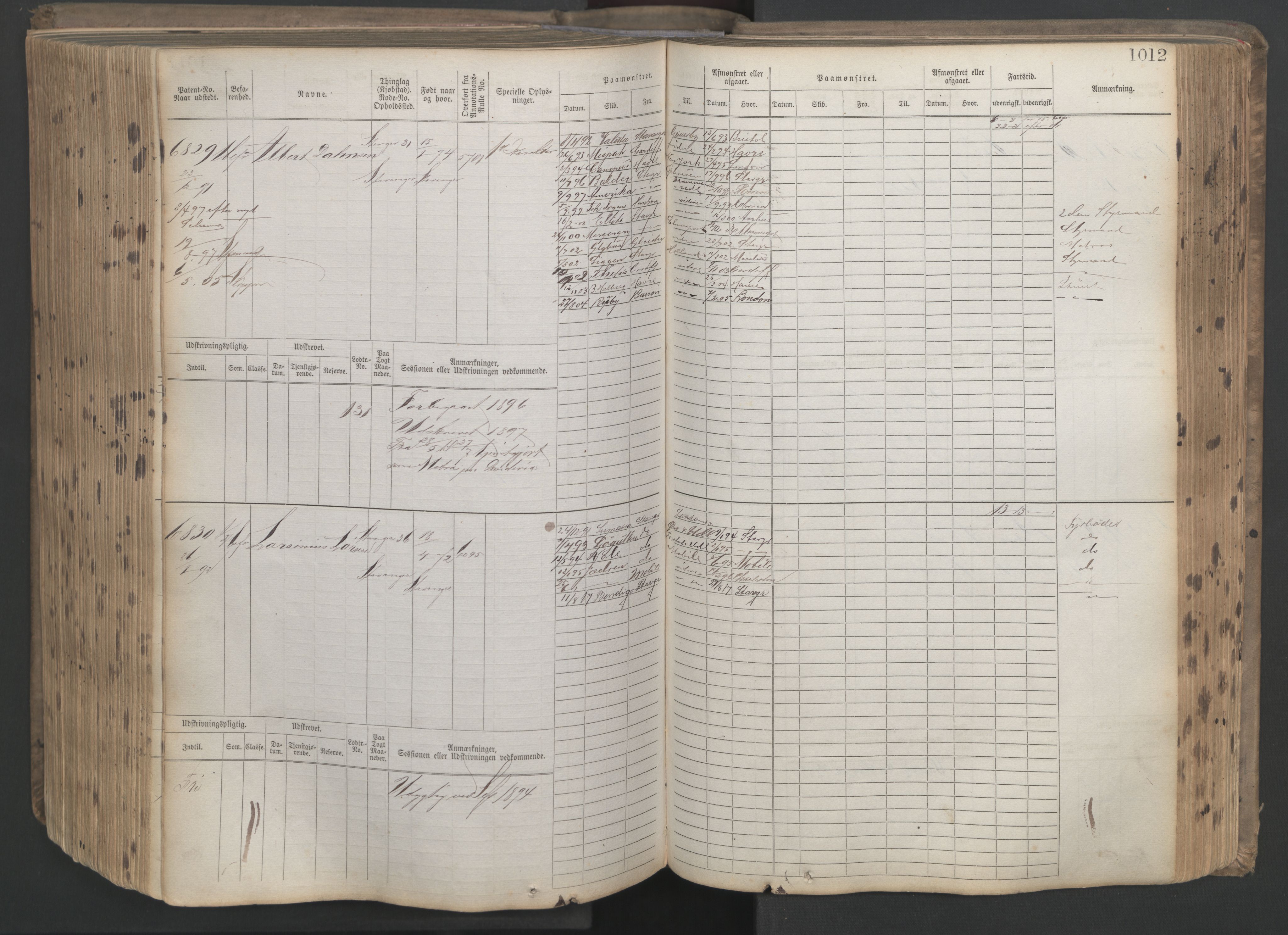 Stavanger sjømannskontor, AV/SAST-A-102006/F/Fb/Fbb/L0021: Sjøfartshovedrulle patnentnr. 6005-7204 (dublett), 1887, p. 417